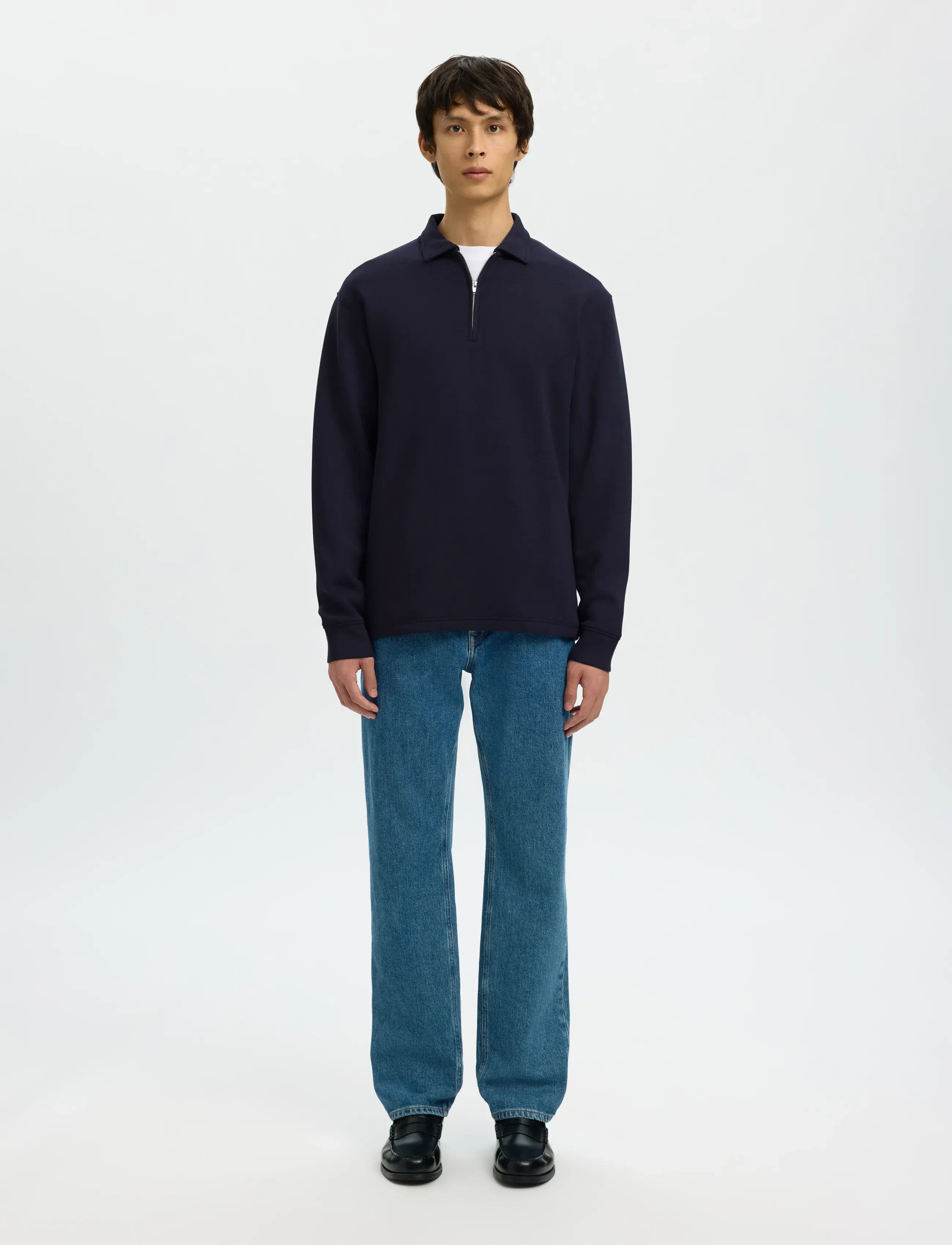 Selected - SLHEMANUEL SOFT POLO ZIP SWEAT NOOS - hettupeysur - sky captain - 3