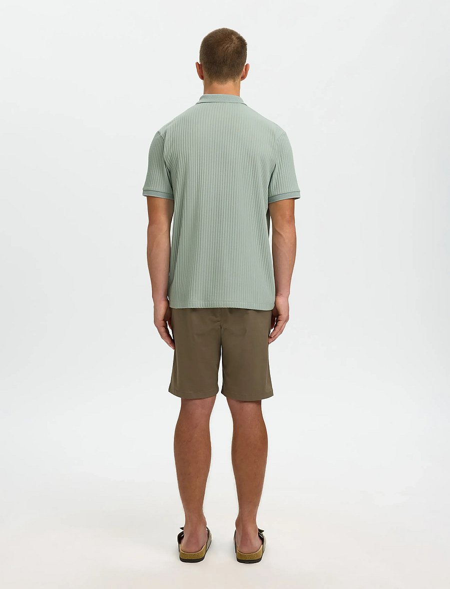 Selected - SLHFAVE STRUCTURE SS POLO NOOS - dzianinowe bluzki polo - aqua gray - 2