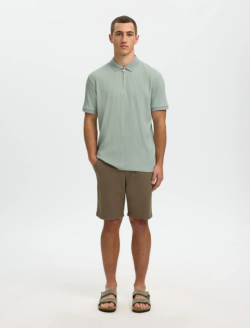 Selected - SLMFAVE STRUCTURE SS POLO NOOS - polostrik - aqua gray - 3
