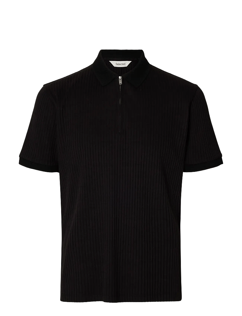 Selected - SLMFAVE STRUCTURE SS POLO NOOS - polostrik - black - 1
