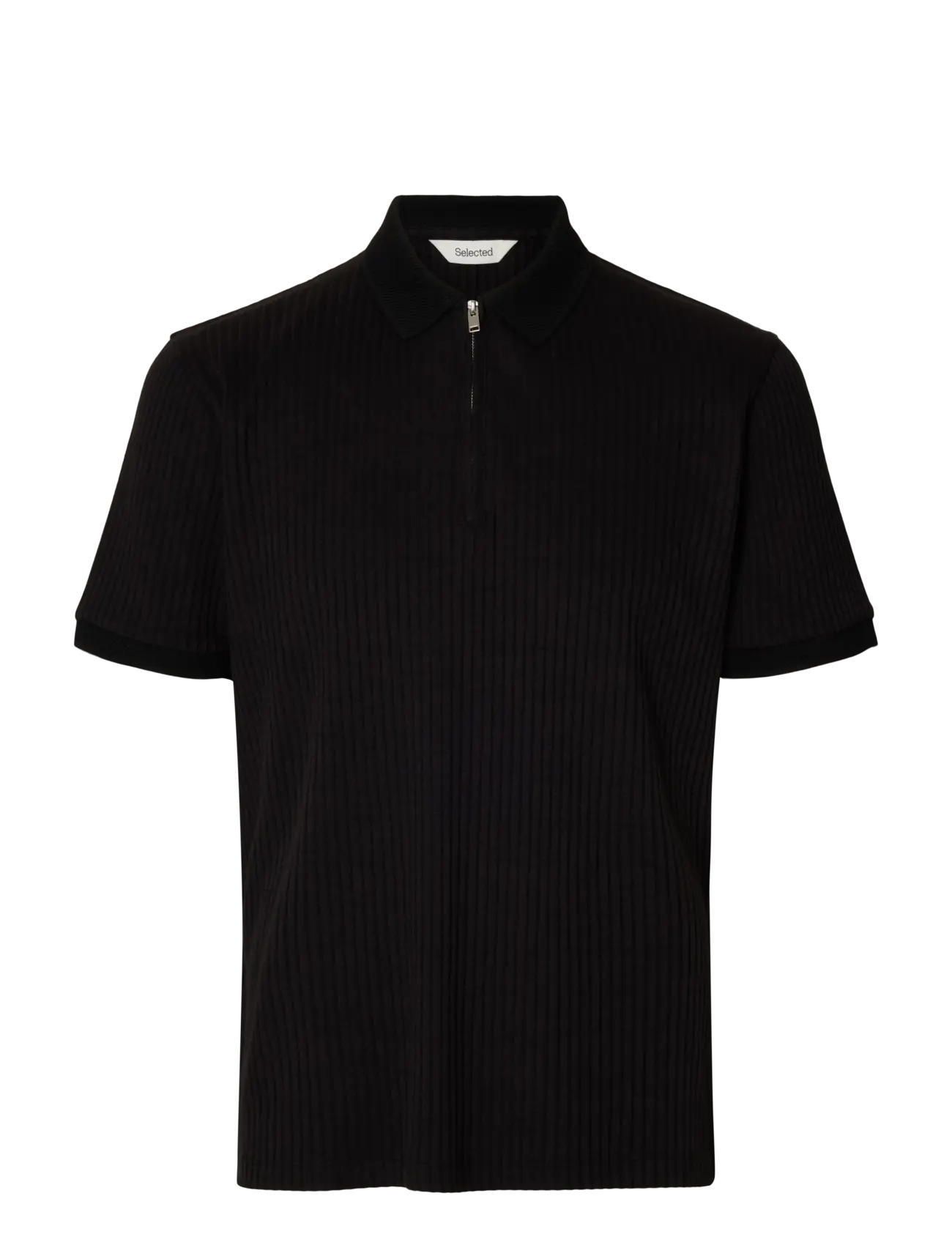 Selected - SLHFAVE STRUCTURE SS POLO NOOS - dzianinowe bluzki polo - black - 1