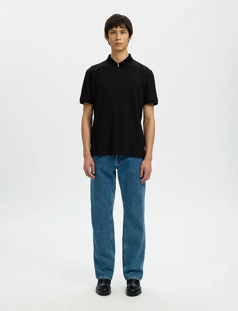 Selected - SLMFAVE STRUCTURE SS POLO NOOS - polostrik - black - 3