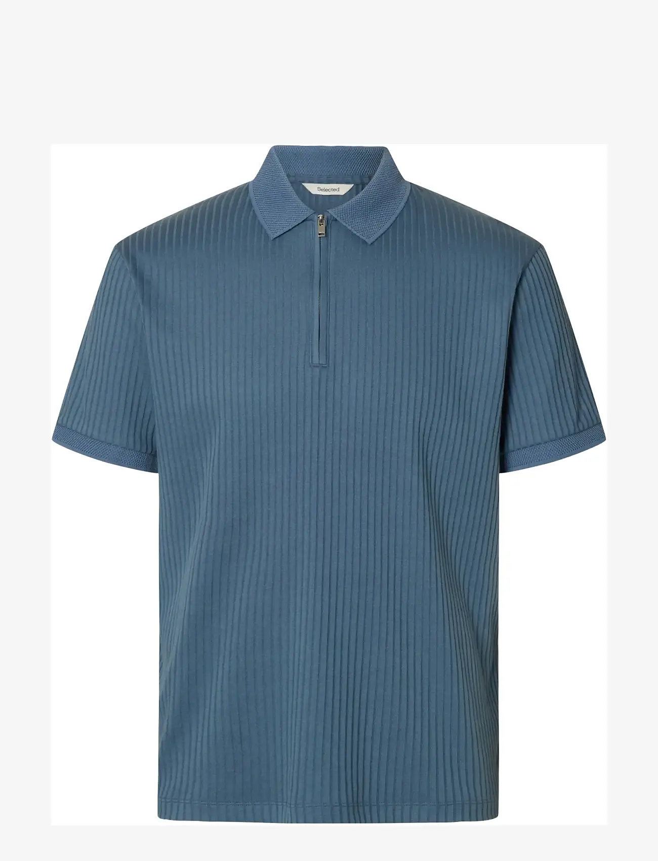 Selected - SLMFAVE STRUCTURE SS POLO NOOS - polostrik - blue mirage - 1