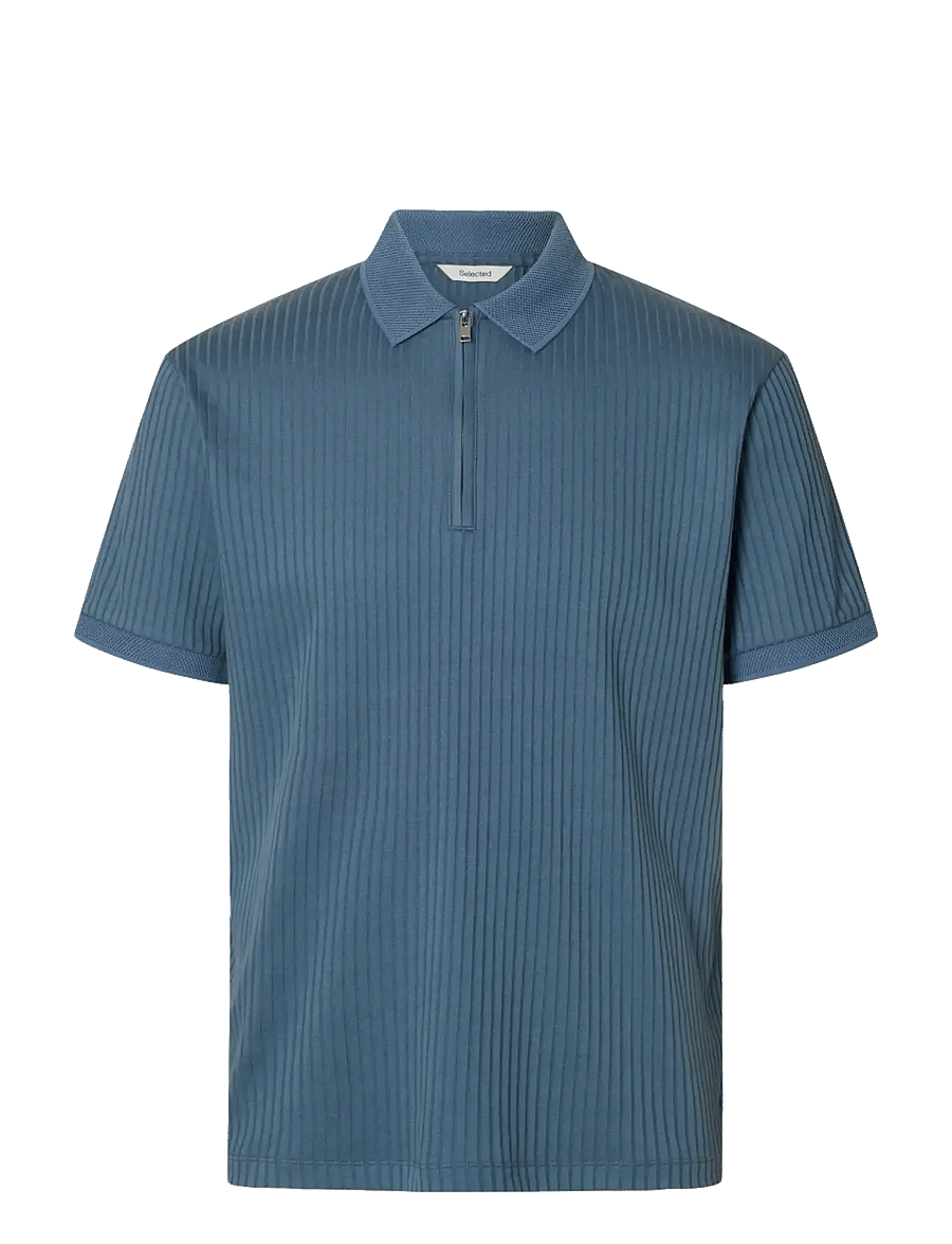 Selected - SLHFAVE STRUCTURE SS POLO NOOS - kootud polosärgid - blue mirage - 1