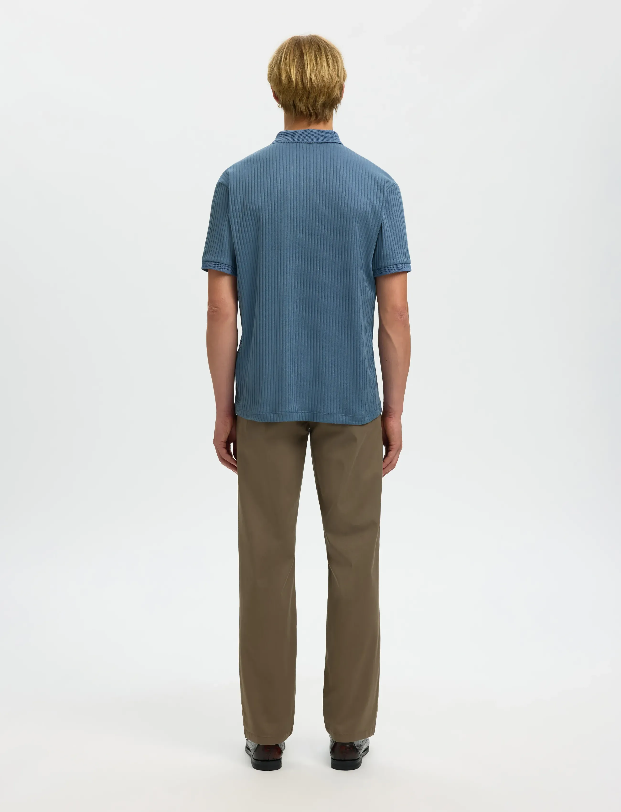 Selected - SLHFAVE STRUCTURE SS POLO NOOS - knitted polos - blue mirage - 2