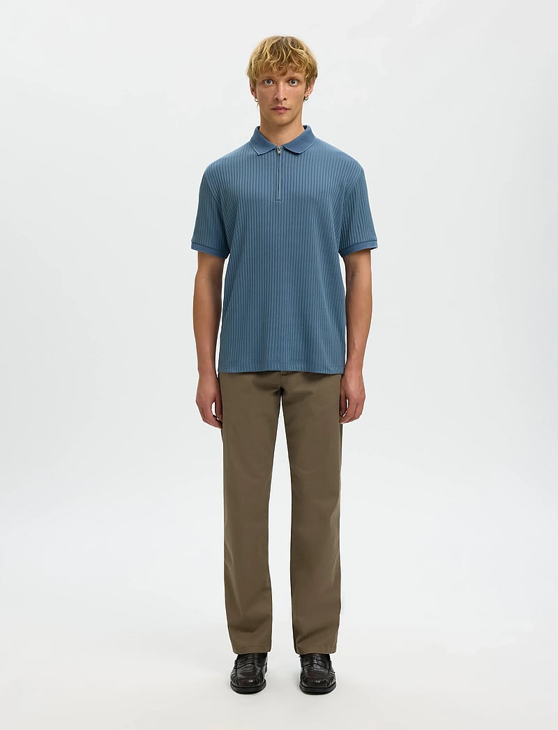 Selected - SLMFAVE STRUCTURE SS POLO NOOS - polostrik - blue mirage - 3