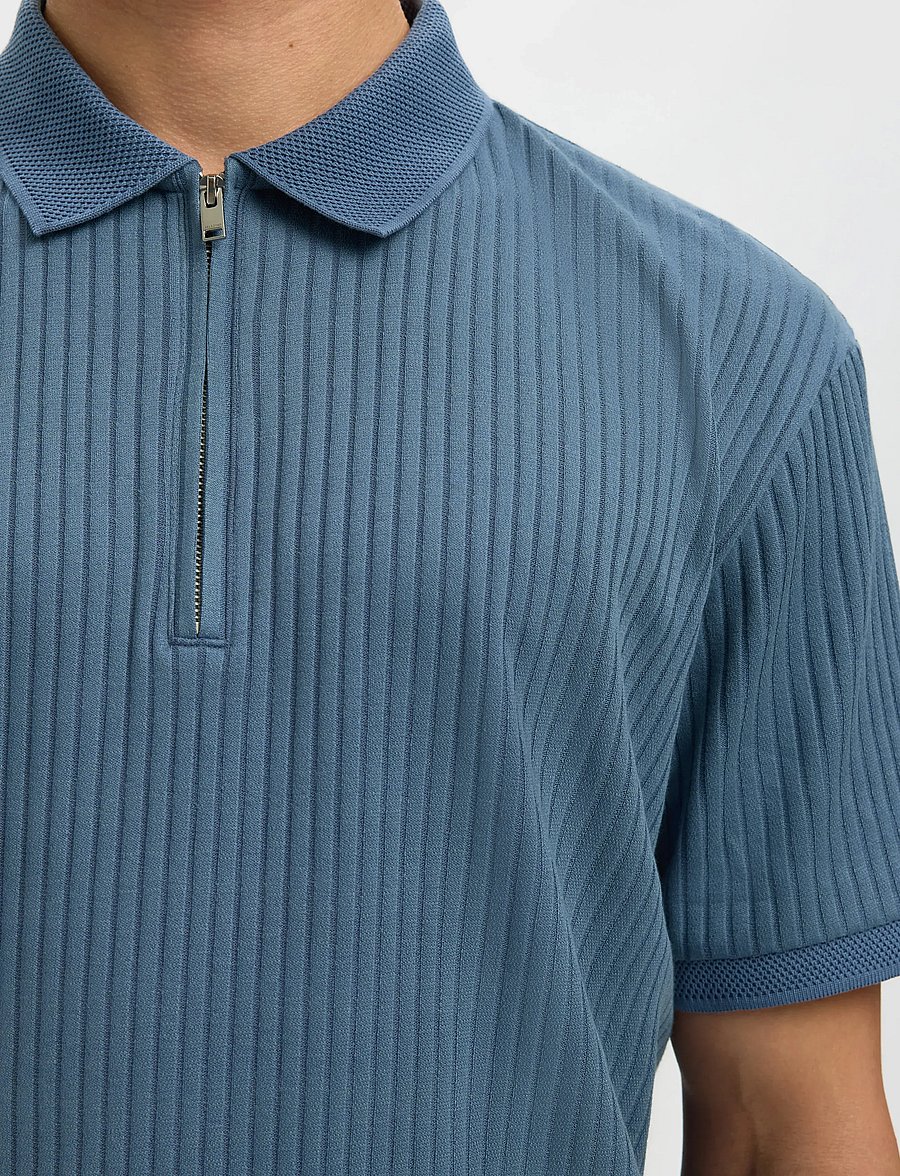Selected - SLHFAVE STRUCTURE SS POLO NOOS - kootud polosärgid - blue mirage - 5