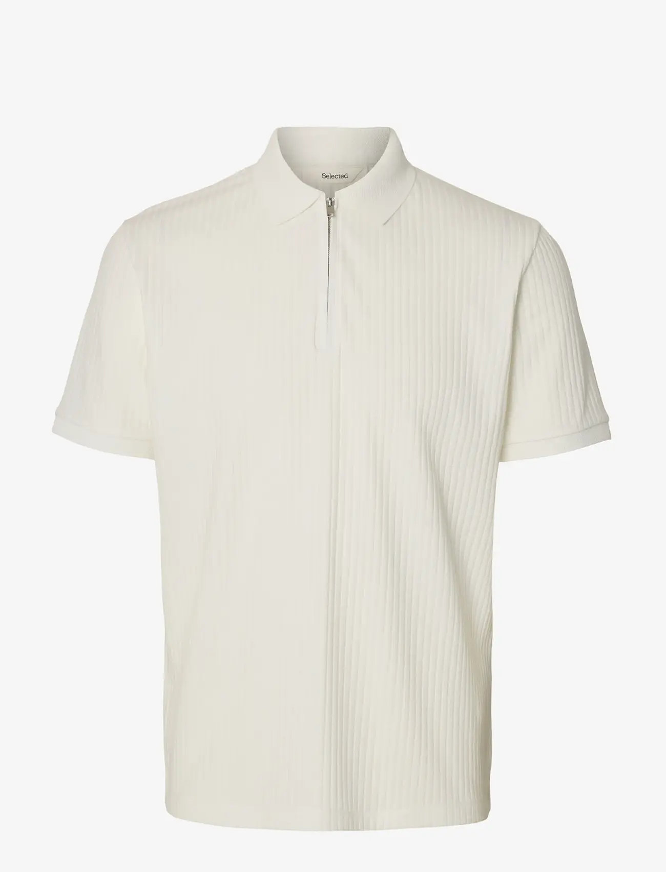 Selected - SLMFAVE STRUCTURE SS POLO NOOS - polostrik - cloud dancer - 1