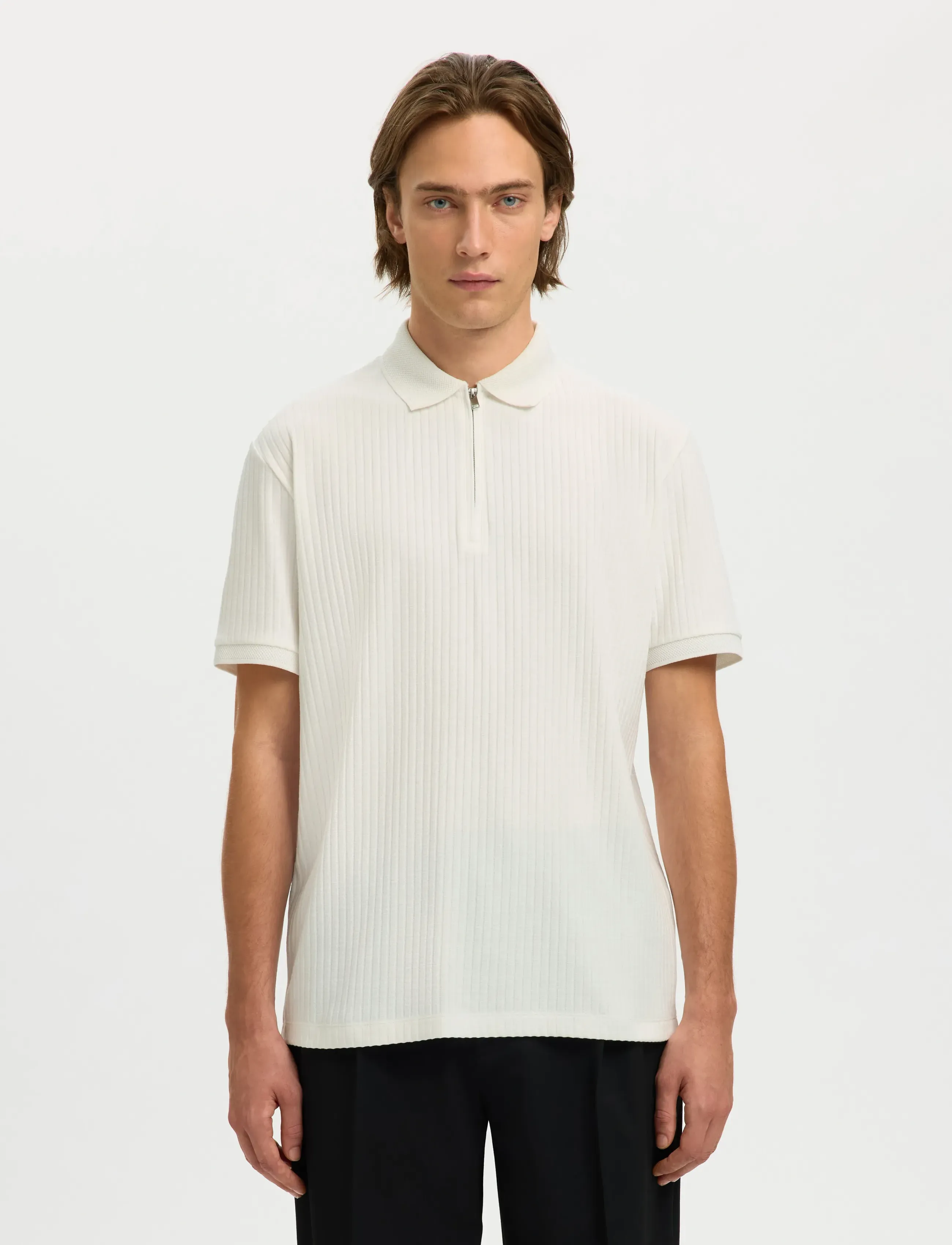 Selected SLHFAVE STRUCTURE SS POLO NOOS - Business - CLOUD DANCER / cream