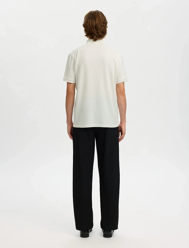 Selected - SLMFAVE STRUCTURE SS POLO NOOS - polostrik - cloud dancer - 2