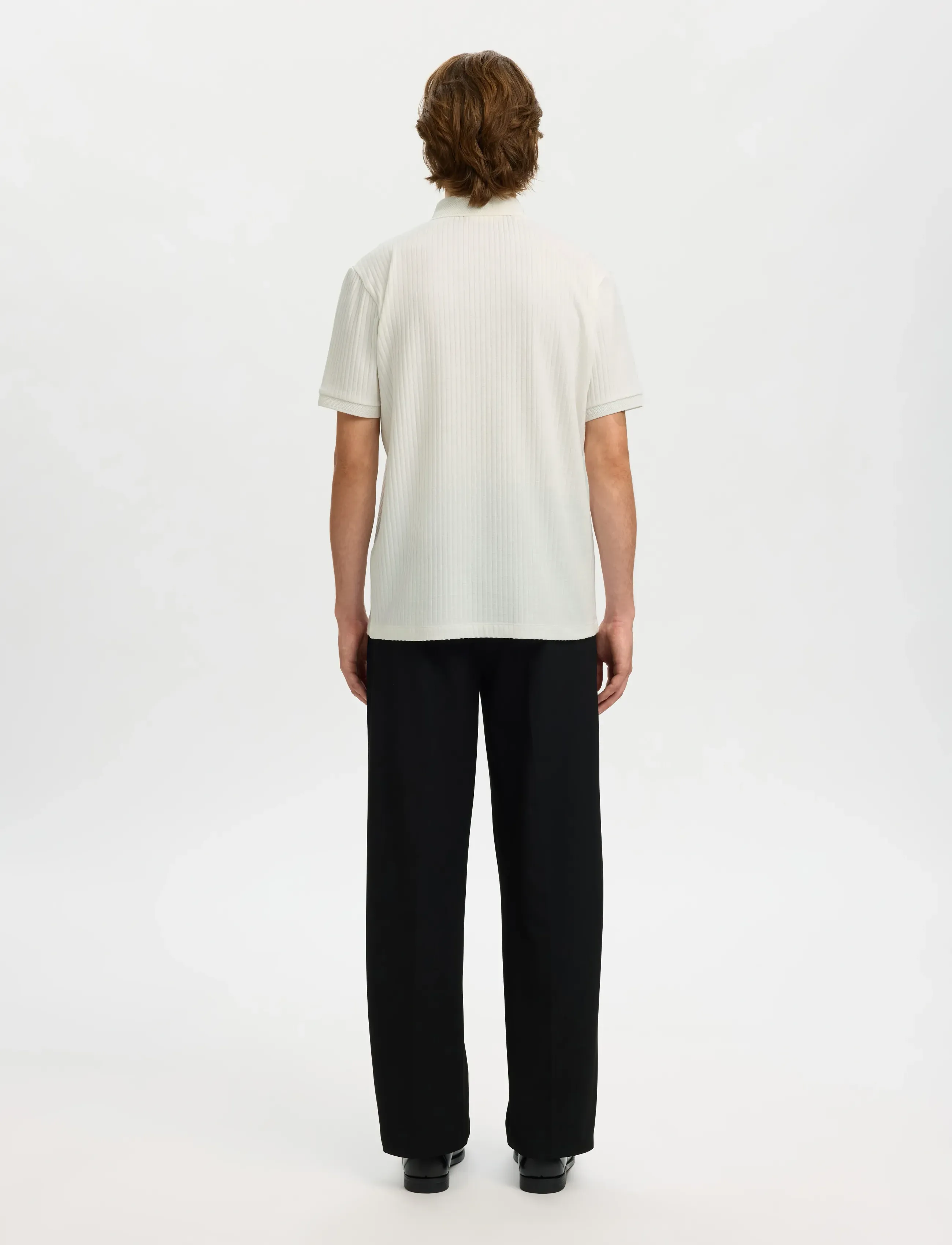 Selected - SLHFAVE STRUCTURE SS POLO NOOS - gestrickte polohemden - cloud dancer - 2