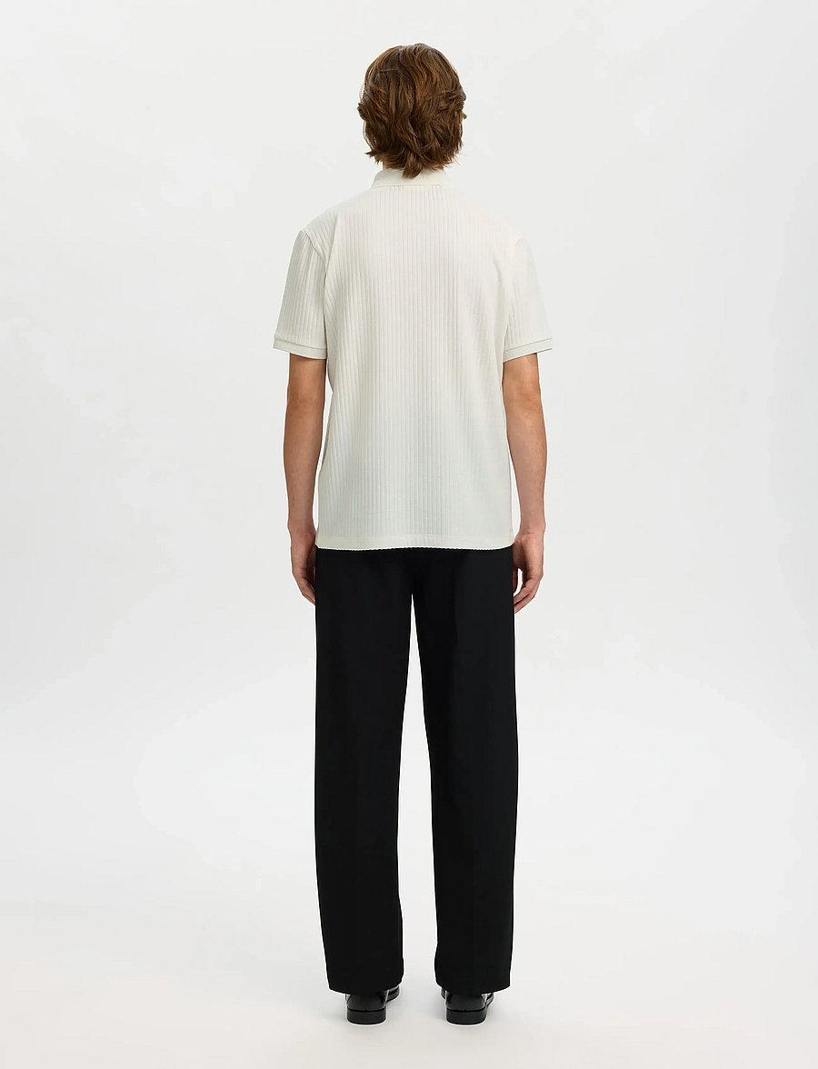 Selected - SLHFAVE STRUCTURE SS POLO NOOS - gestrickte polohemden - cloud dancer - 2