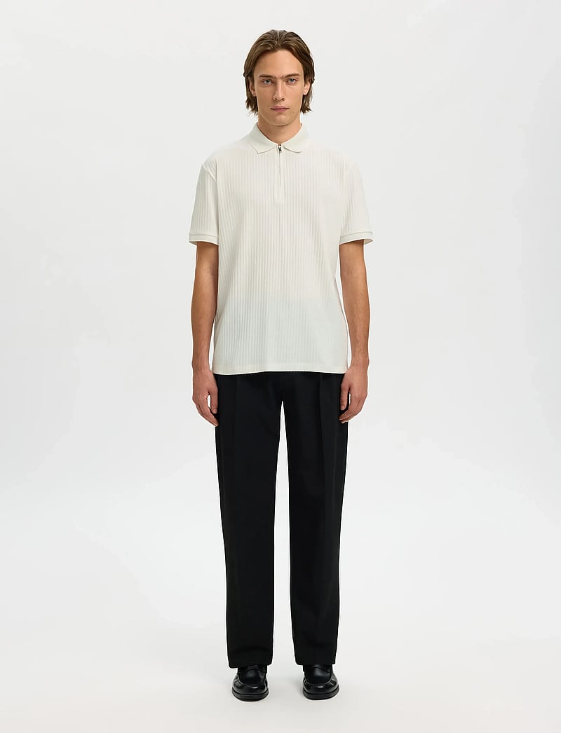 Selected - SLMFAVE STRUCTURE SS POLO NOOS - polostrik - cloud dancer - 3
