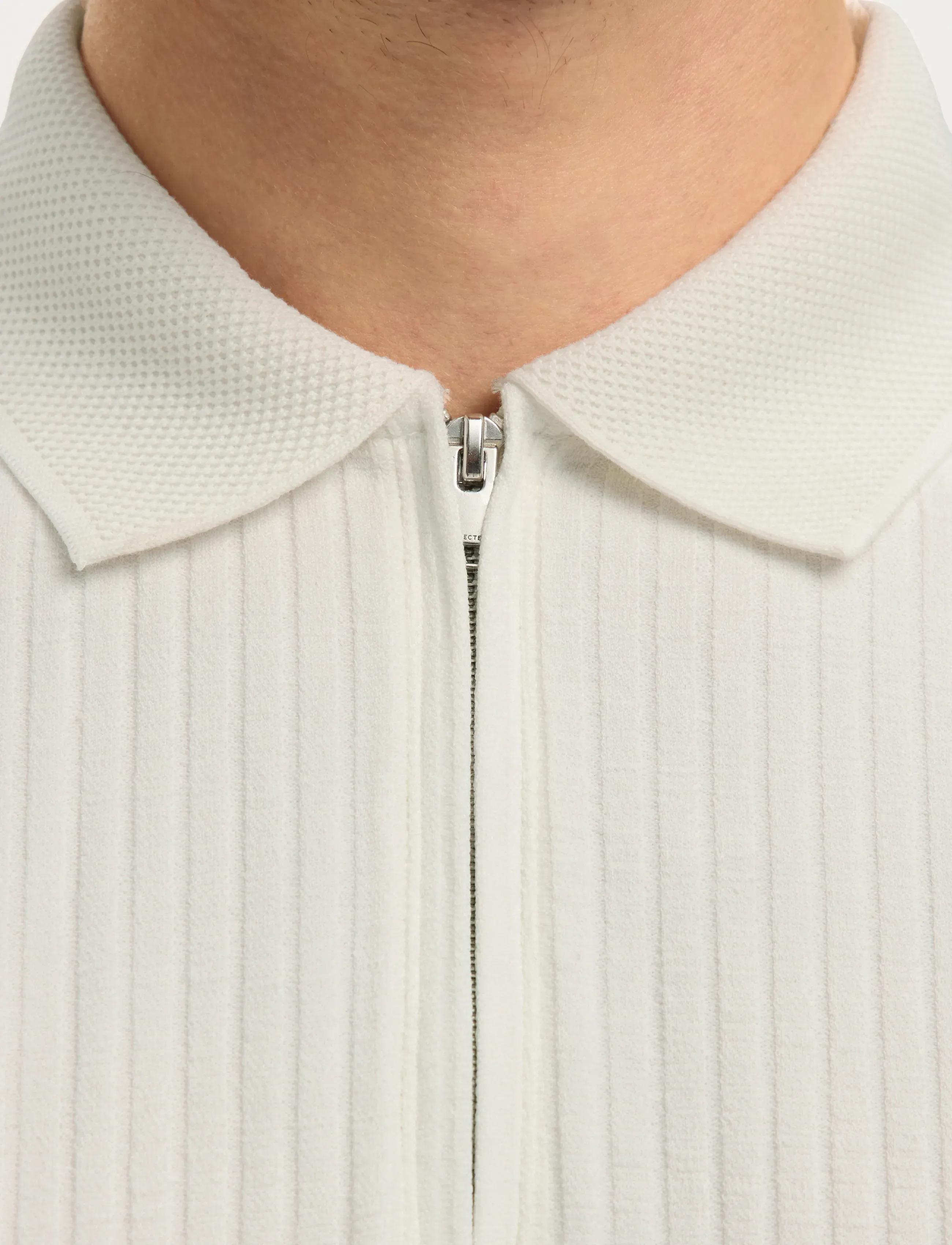 Selected - SLHFAVE STRUCTURE SS POLO NOOS - knitted polos - cloud dancer - 5