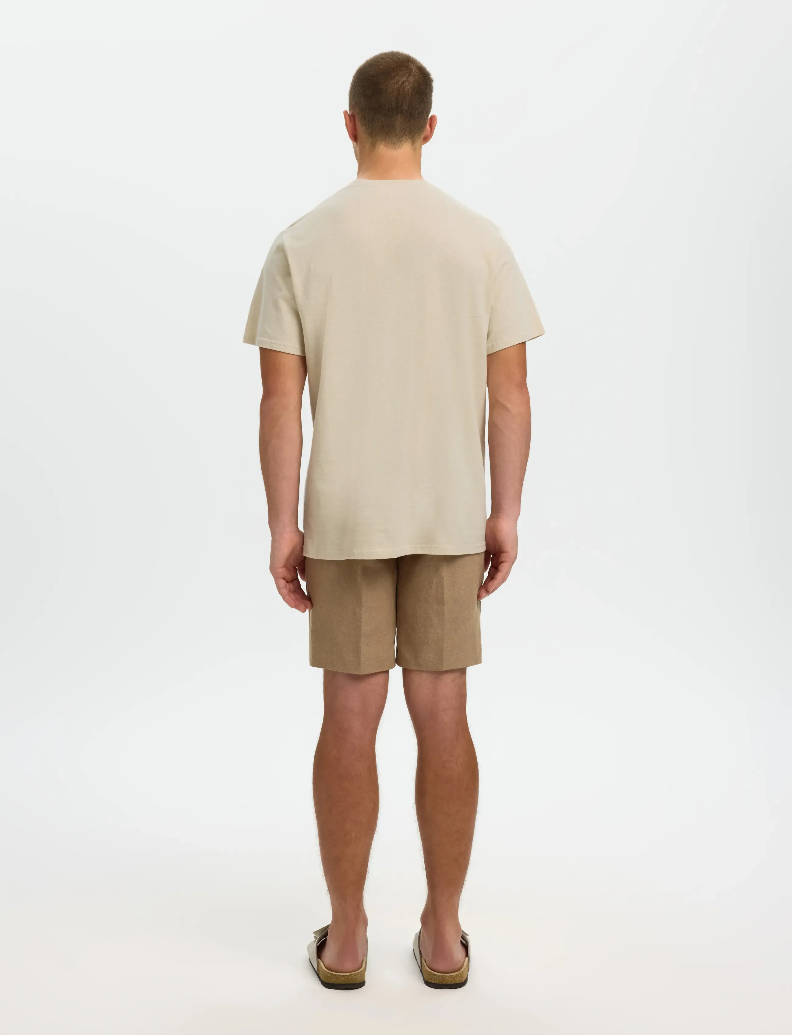 Selected - SLHADAM LINEN BLEND SS TEE NOOS - kurzärmelig - oatmeal - 2
