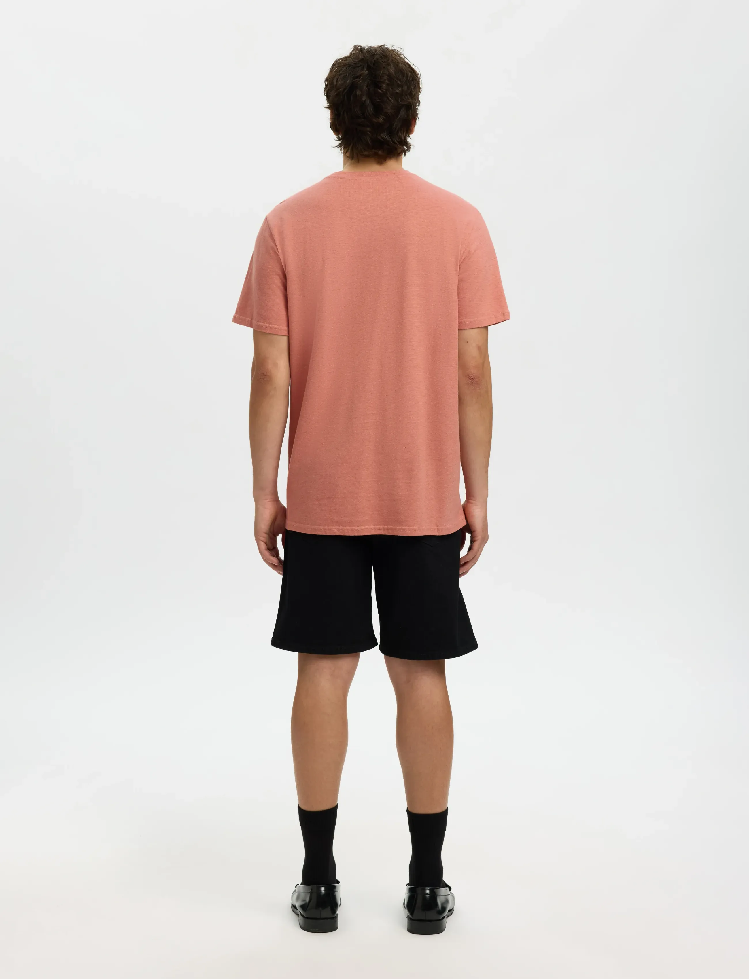 Selected - SLHADAM LINEN BLEND SS TEE NOOS - lühikeste varrukatega t-särgid - rose dawn - 2