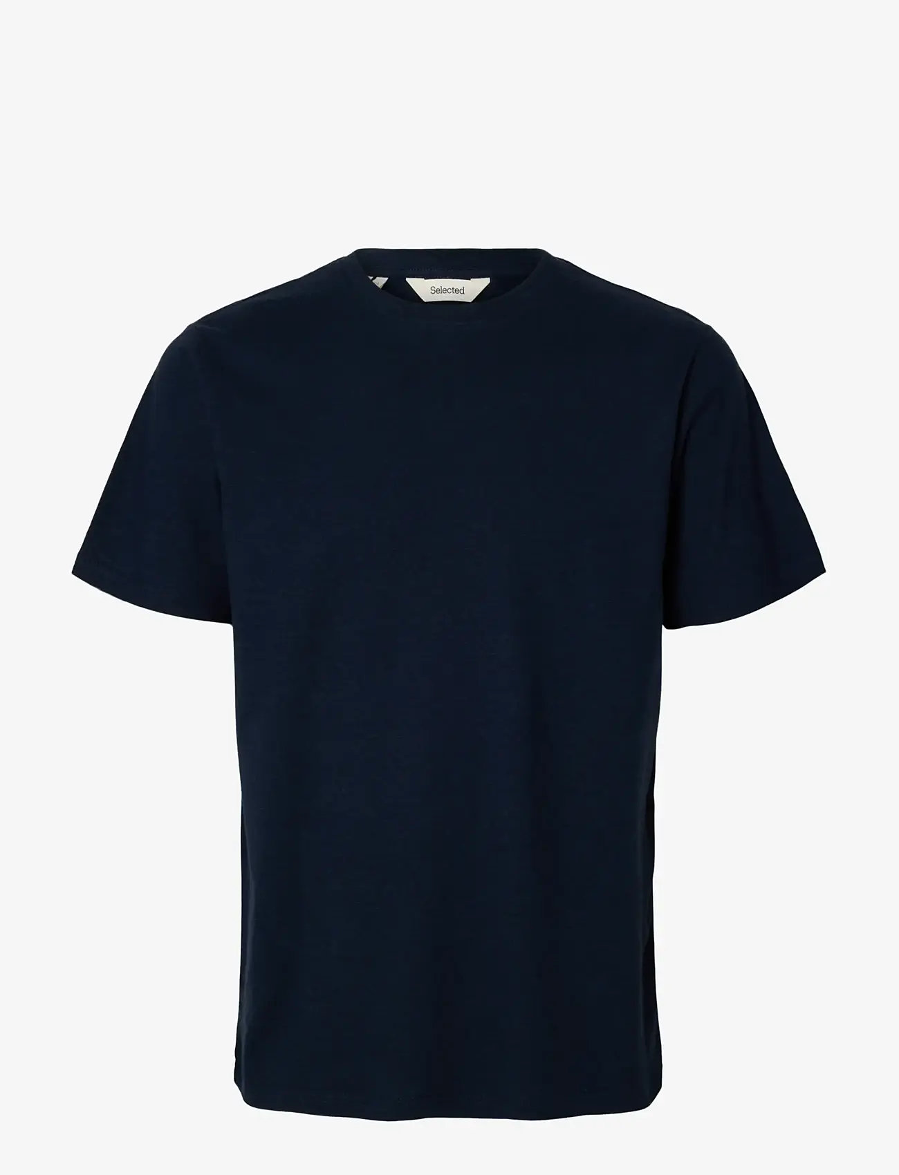 Selected - SLHADAM LINEN BLEND SS TEE NOOS - kurzärmelig - sky captain - 1
