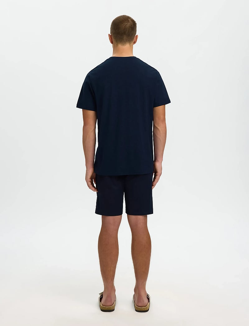 Selected - SLHADAM LINEN BLEND SS TEE NOOS - kurzärmelig - sky captain - 2