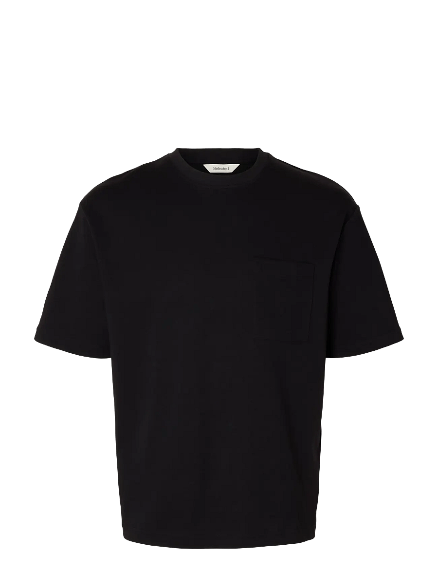 Selected - SLHLOOSEOSCAR POCKET SS TEE NOOS - kurzärmelig - black - 1