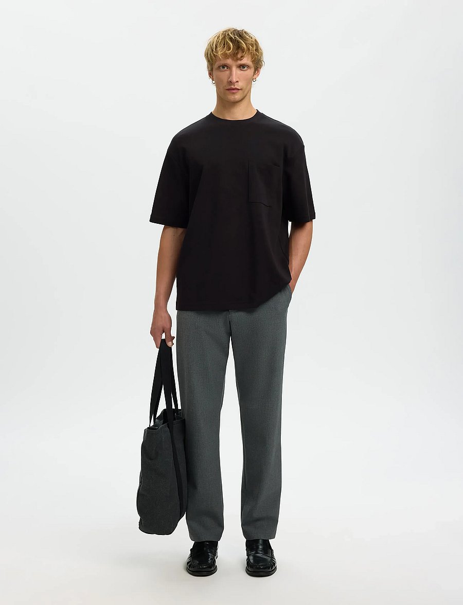 Selected - SLHLOOSEOSCAR POCKET SS TEE NOOS - kurzärmelig - black - 3