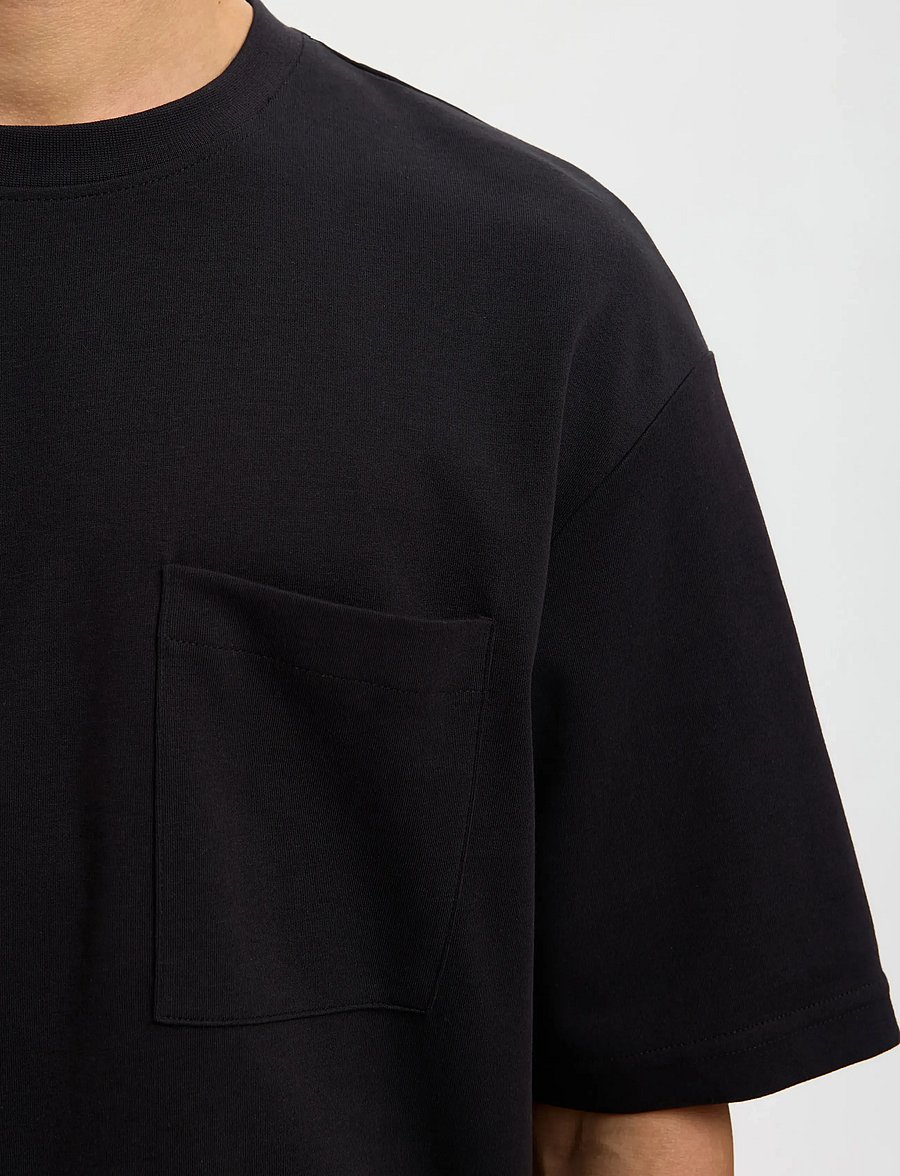 Selected - SLHLOOSEOSCAR POCKET SS TEE NOOS - kurzärmelig - black - 4