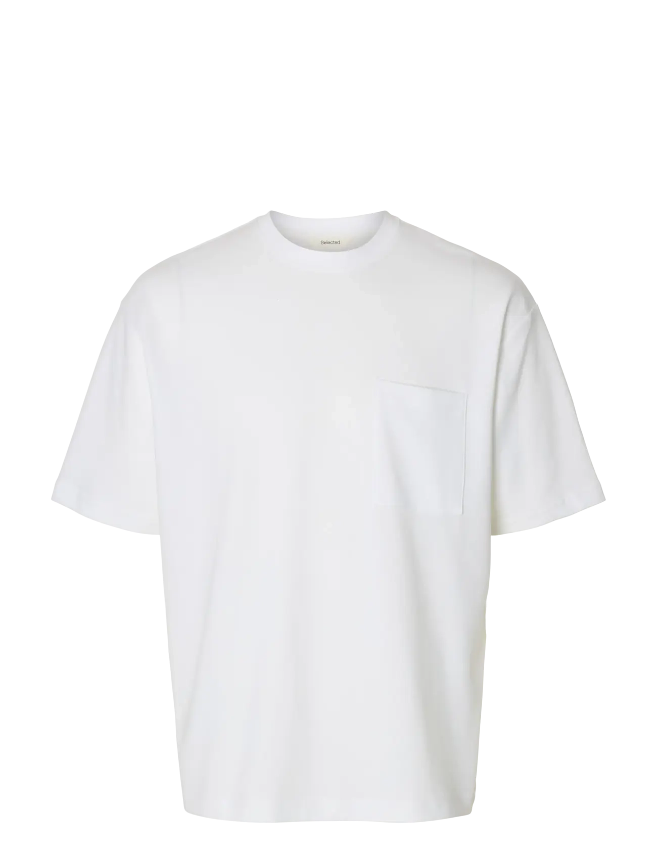 Selected SLHLOOSEOSCAR POCKET SS TEE NOOS - Efterårsbesparelser - BRIGHT WHITE / white