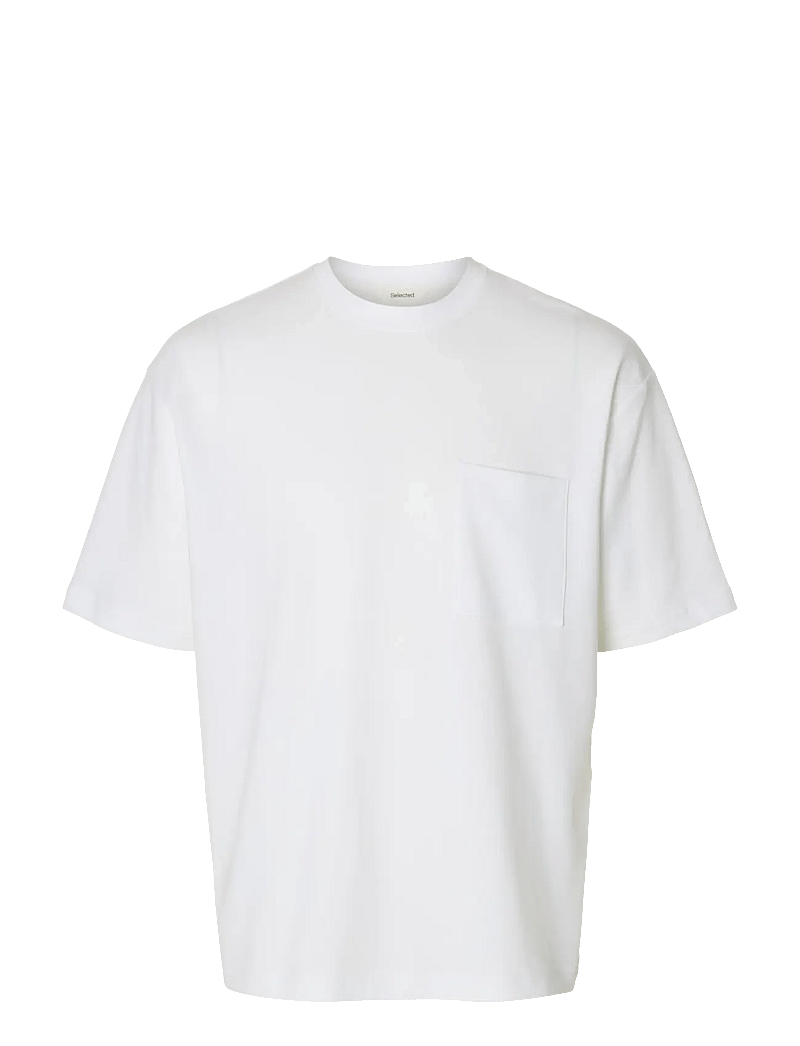 Selected - SLHLOOSEOSCAR POCKET SS TEE NOOS - kurzärmelig - bright white - 1
