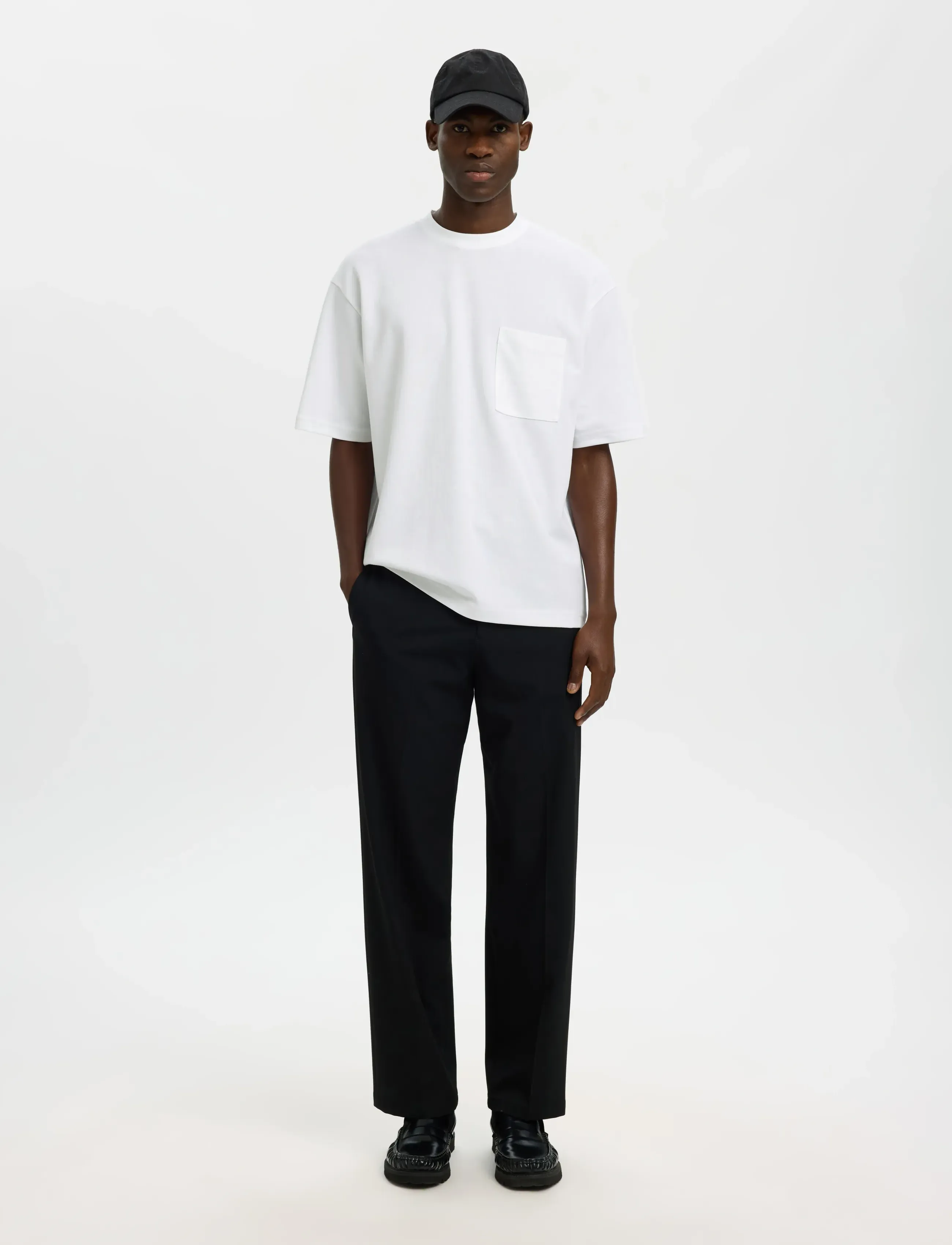 Selected - SLHLOOSEOSCAR POCKET SS TEE NOOS - kortærmede t-shirts - bright white - 3