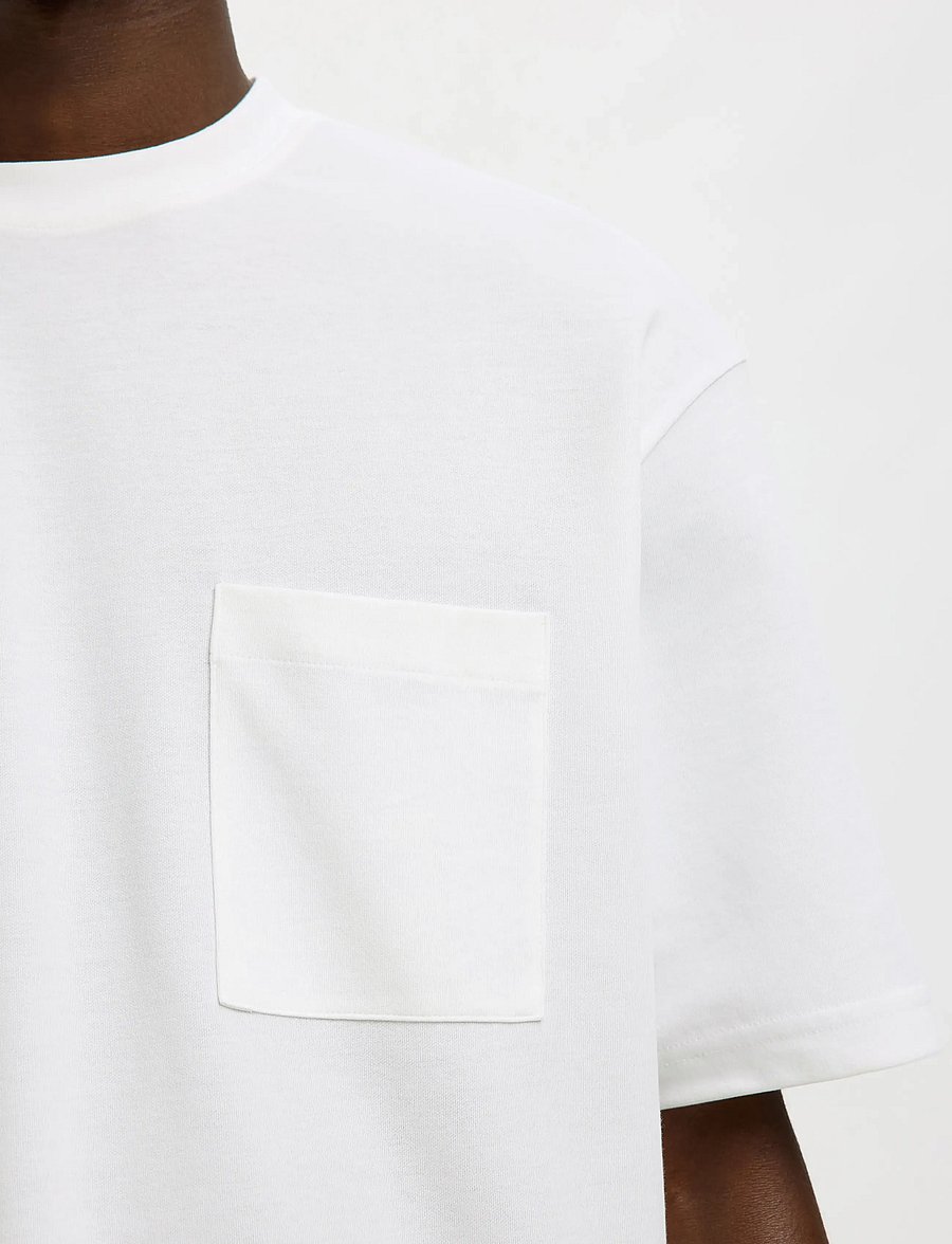 Selected - SLHLOOSEOSCAR POCKET SS TEE NOOS - kurzärmelige t-shirts - bright white - 4