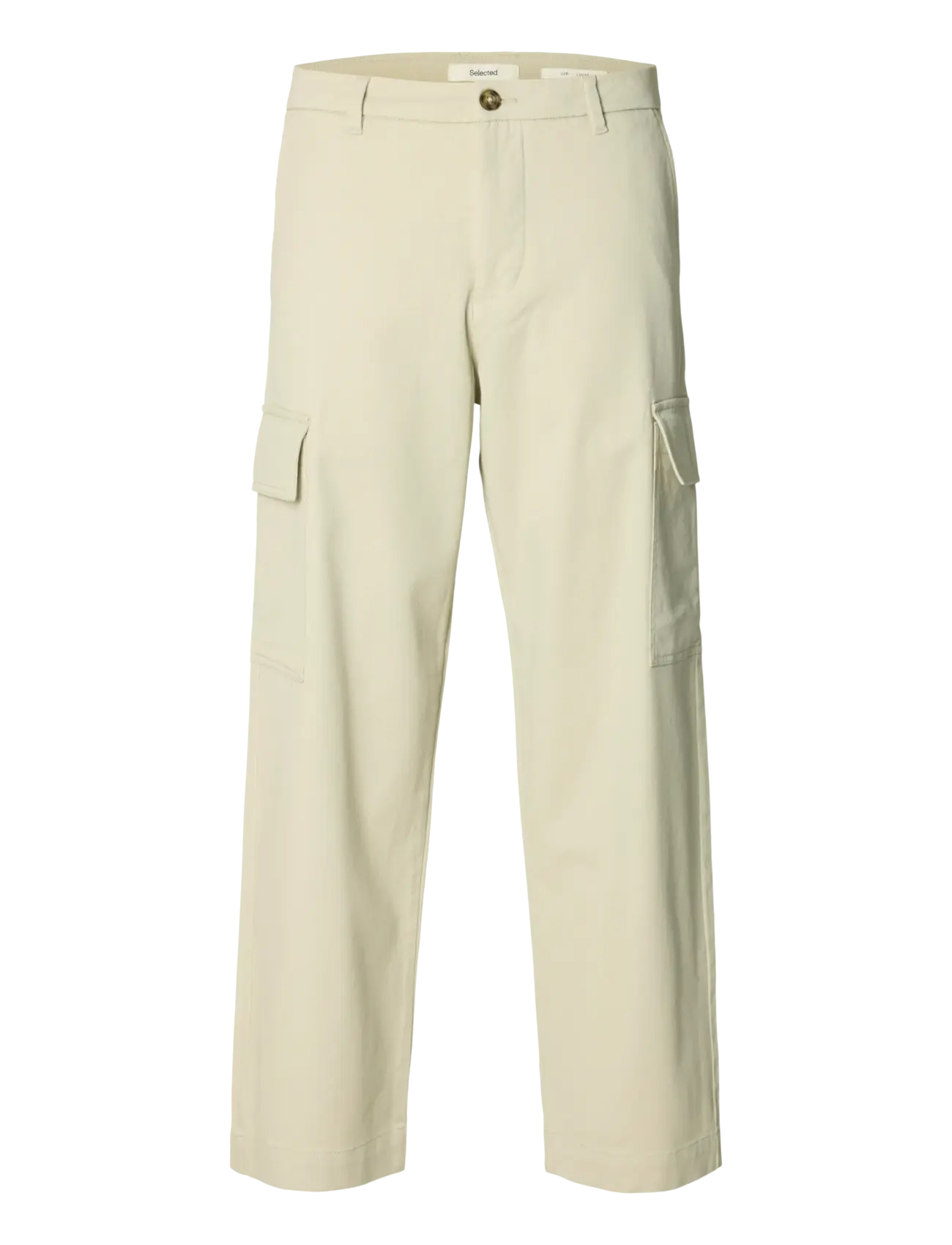 Selected SLH220-LOOSE MILES COMFORT CARGO PANT - Cargo-housut - MOONSTRUCK / cream