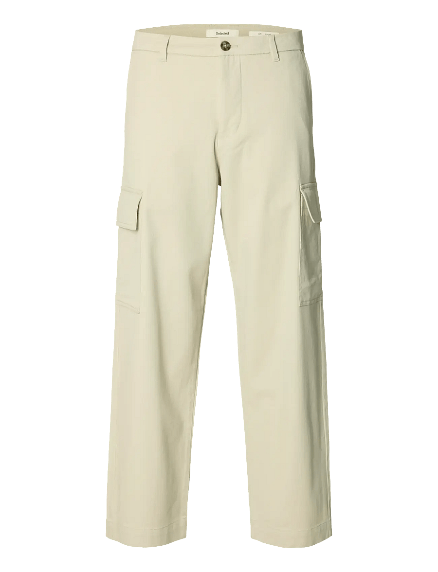 Selected - SLH220-LOOSE MILES COMFORT CARGO PANT - cargo-buxur - moonstruck - 1