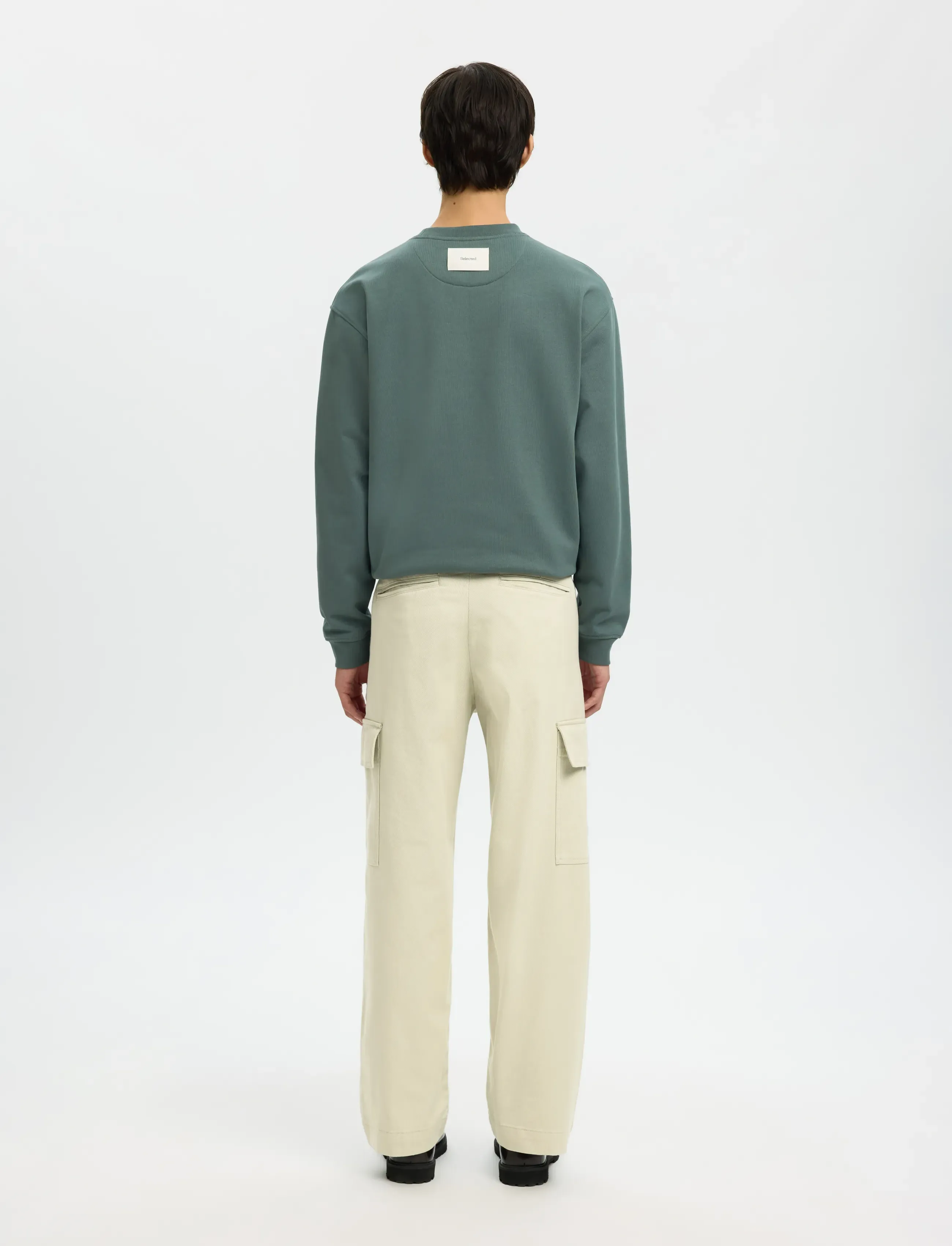 Selected - SLH220-LOOSE MILES COMFORT CARGO PANT - cargo-buxur - moonstruck - 2