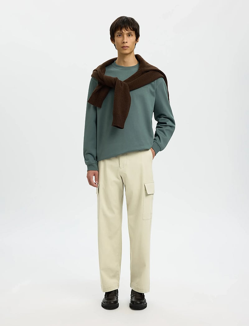 Selected - SLH220-LOOSE MILES COMFORT CARGO PANT - cargo püksid - moonstruck - 4