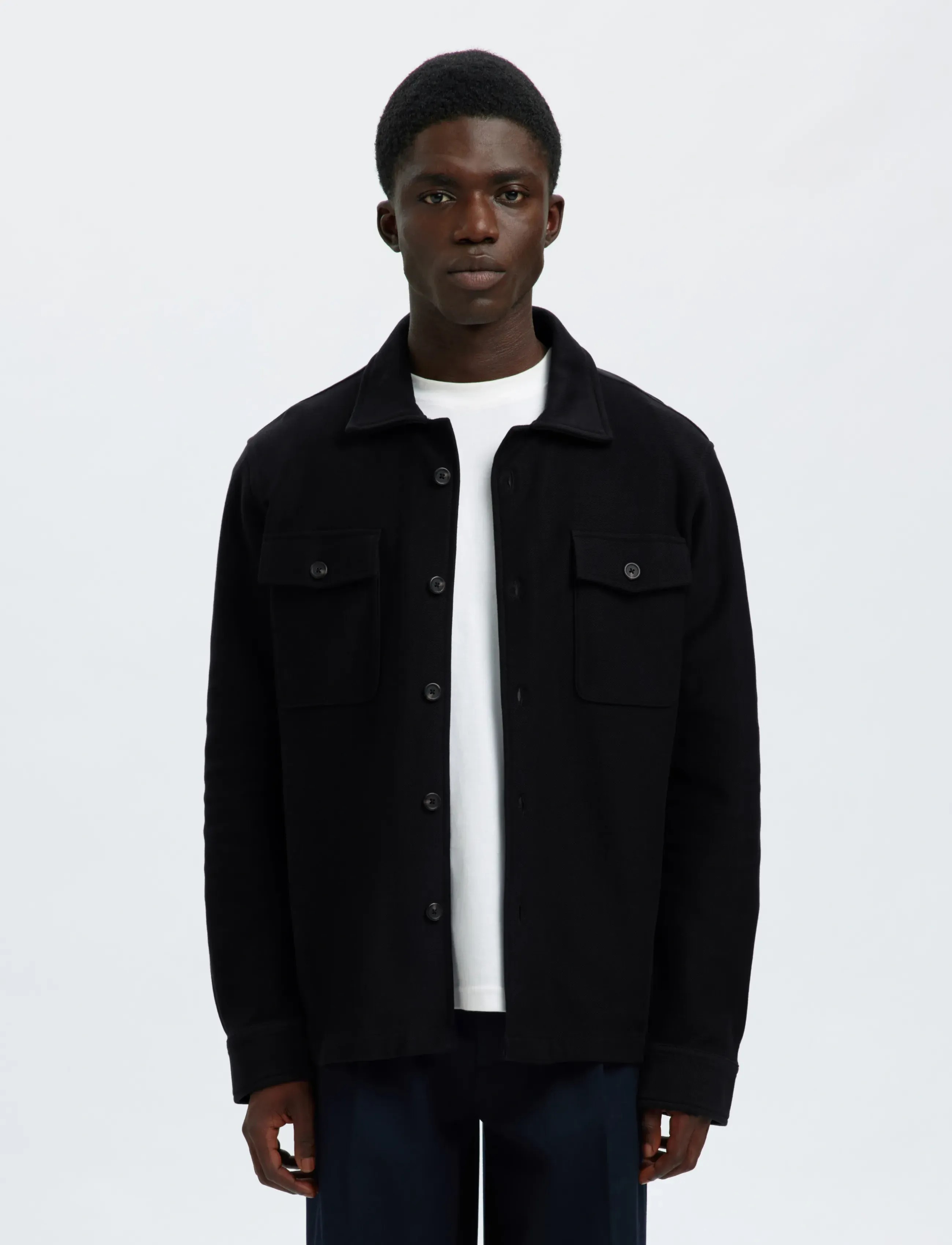 Selected SLHOLIVER SWEAT OVERSHIRT NOOS - Pealissärgid - BLACK / black