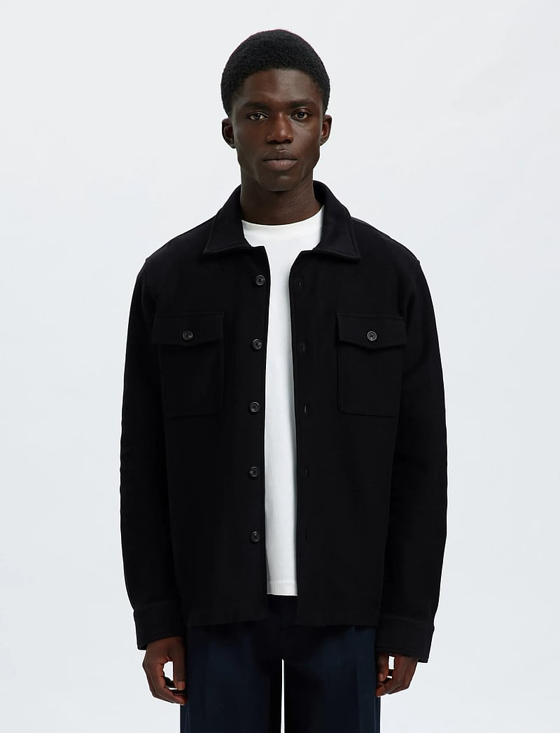 Selected - SLHOLIVER SWEAT OVERSHIRT NOOS - kollektioner - black - 0