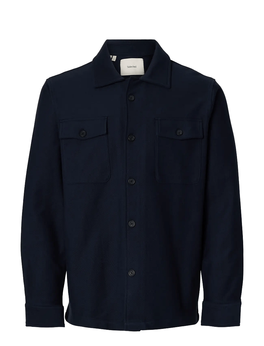 Selected - SLMOLIVER SWEAT OVERSHIRT NOOS - shop efter anledning - navy blazer - 1