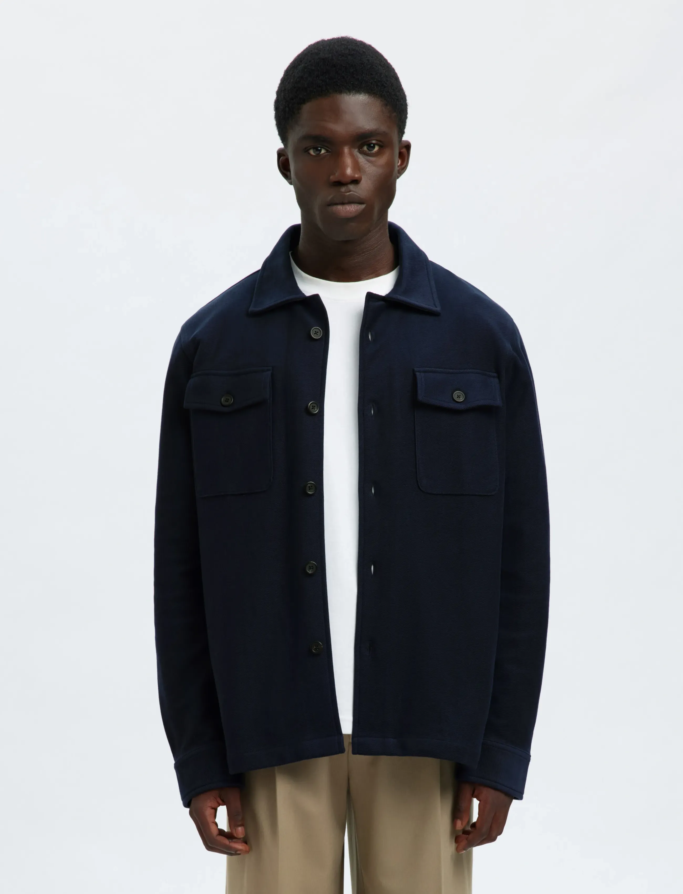 Selected SLHOLIVER SWEAT OVERSHIRT NOOS - Looks for less - NAVY BLAZER / navy