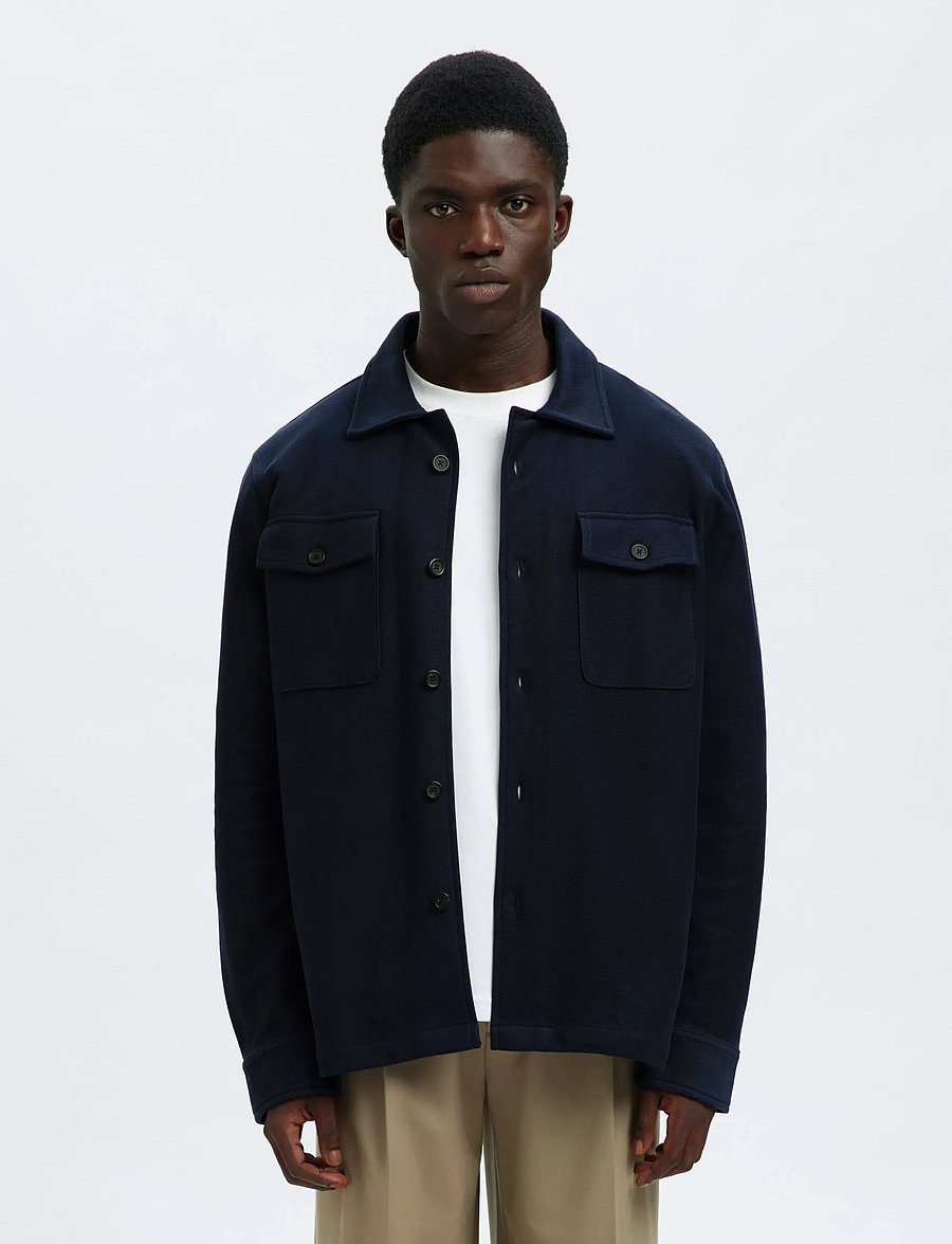 Selected - SLMOLIVER SWEAT OVERSHIRT NOOS - shop efter anledning - navy blazer - 0