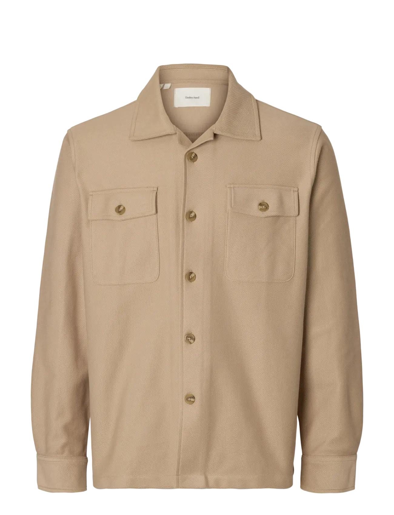 Selected SLHOLIVER SWEAT OVERSHIRT NOOS - Marškininiai švarkai - SAVANNAH TAN / beige