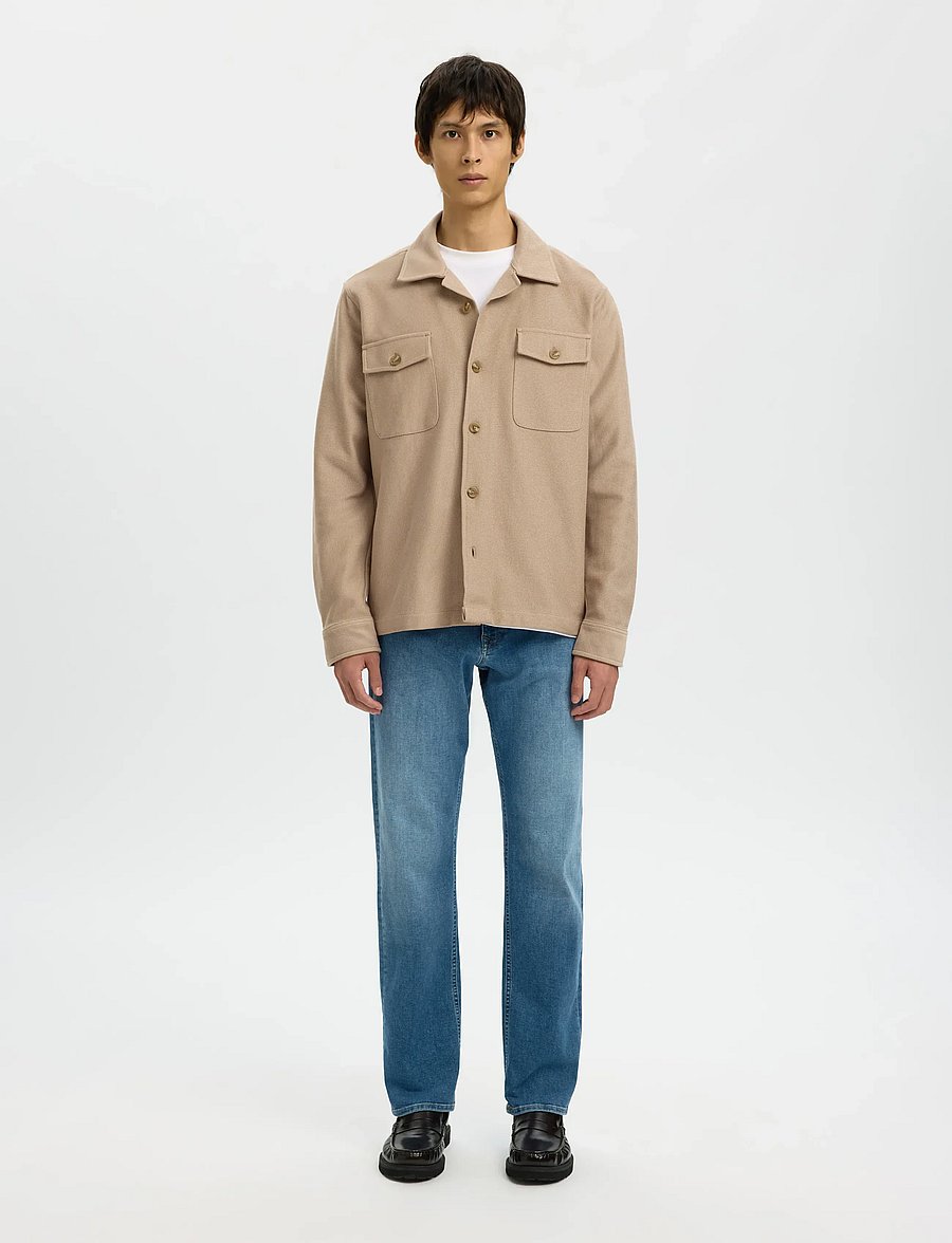 Selected - SLMOLIVER SWEAT OVERSHIRT NOOS - shop efter anledning - savannah tan - 3