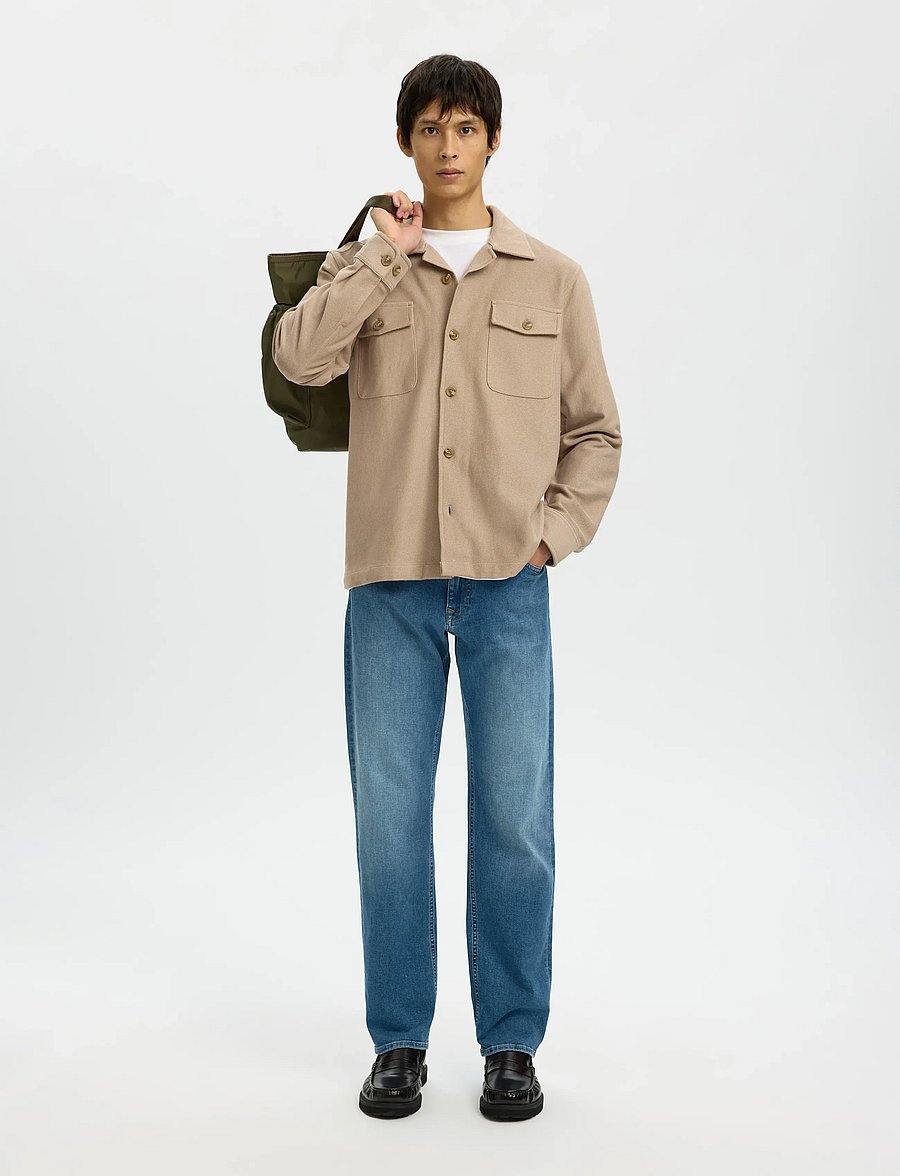 Selected - SLMOLIVER SWEAT OVERSHIRT NOOS - shop efter anledning - savannah tan - 5