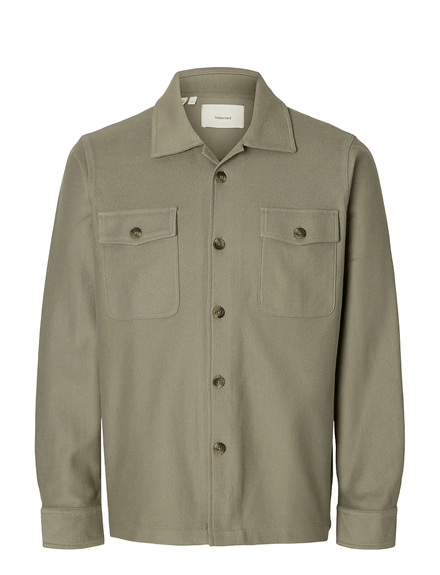 Selected - SLMOLIVER SWEAT OVERSHIRT NOOS - shop efter anledning - vetiver - 1