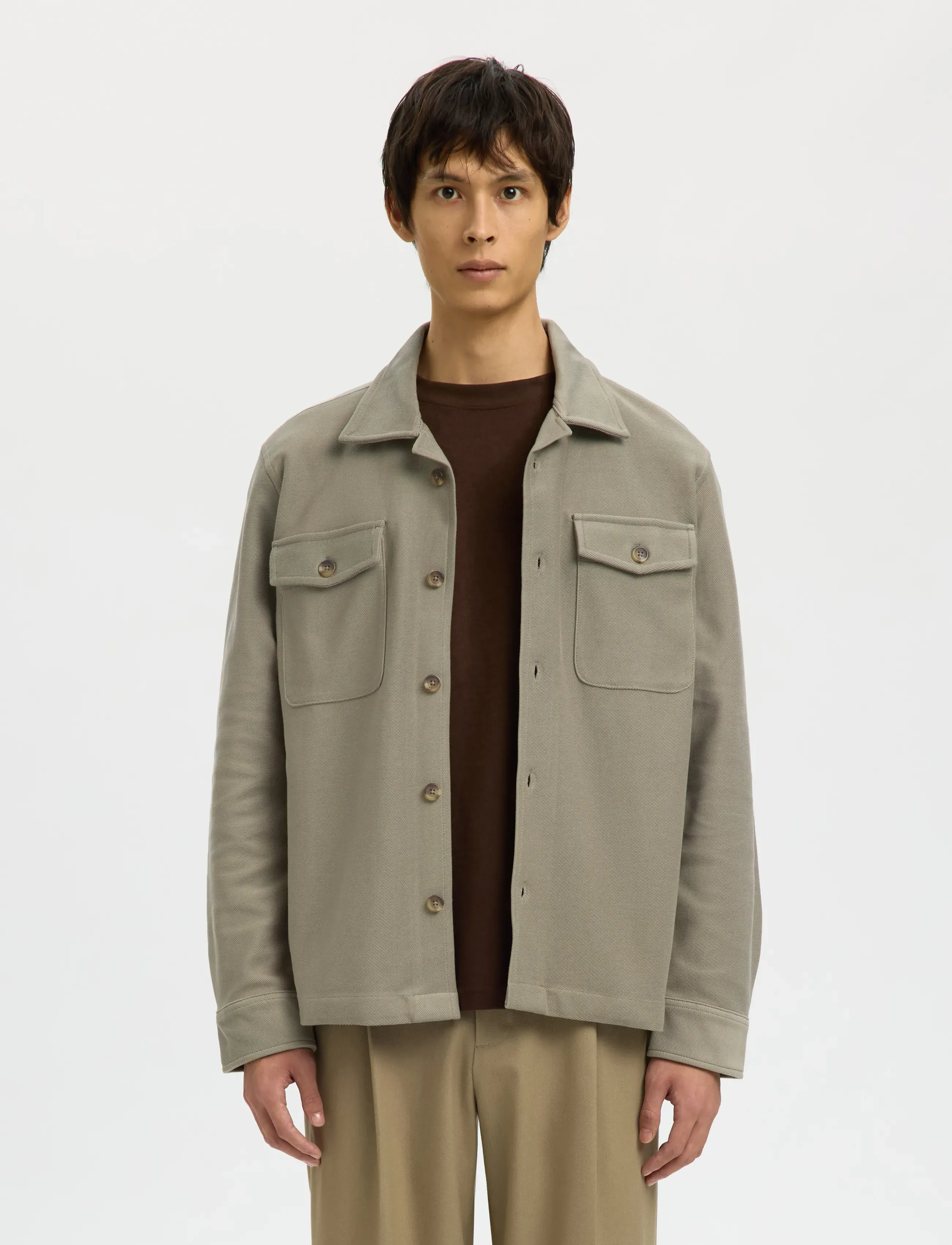 Selected SLMOLIVER SWEAT OVERSHIRT NOOS - Vetements - VETIVER / khaki/green