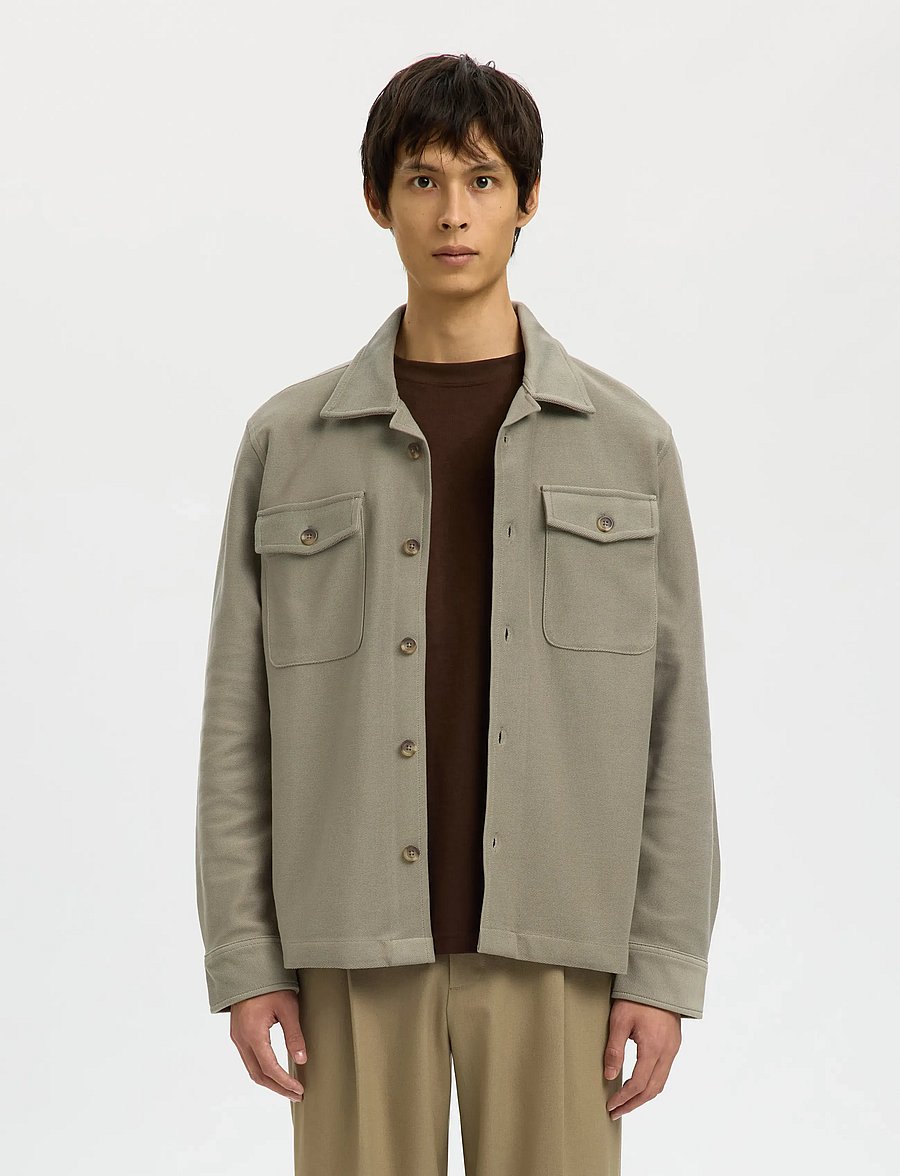 Selected - SLMOLIVER SWEAT OVERSHIRT NOOS - shop efter anledning - vetiver - 0