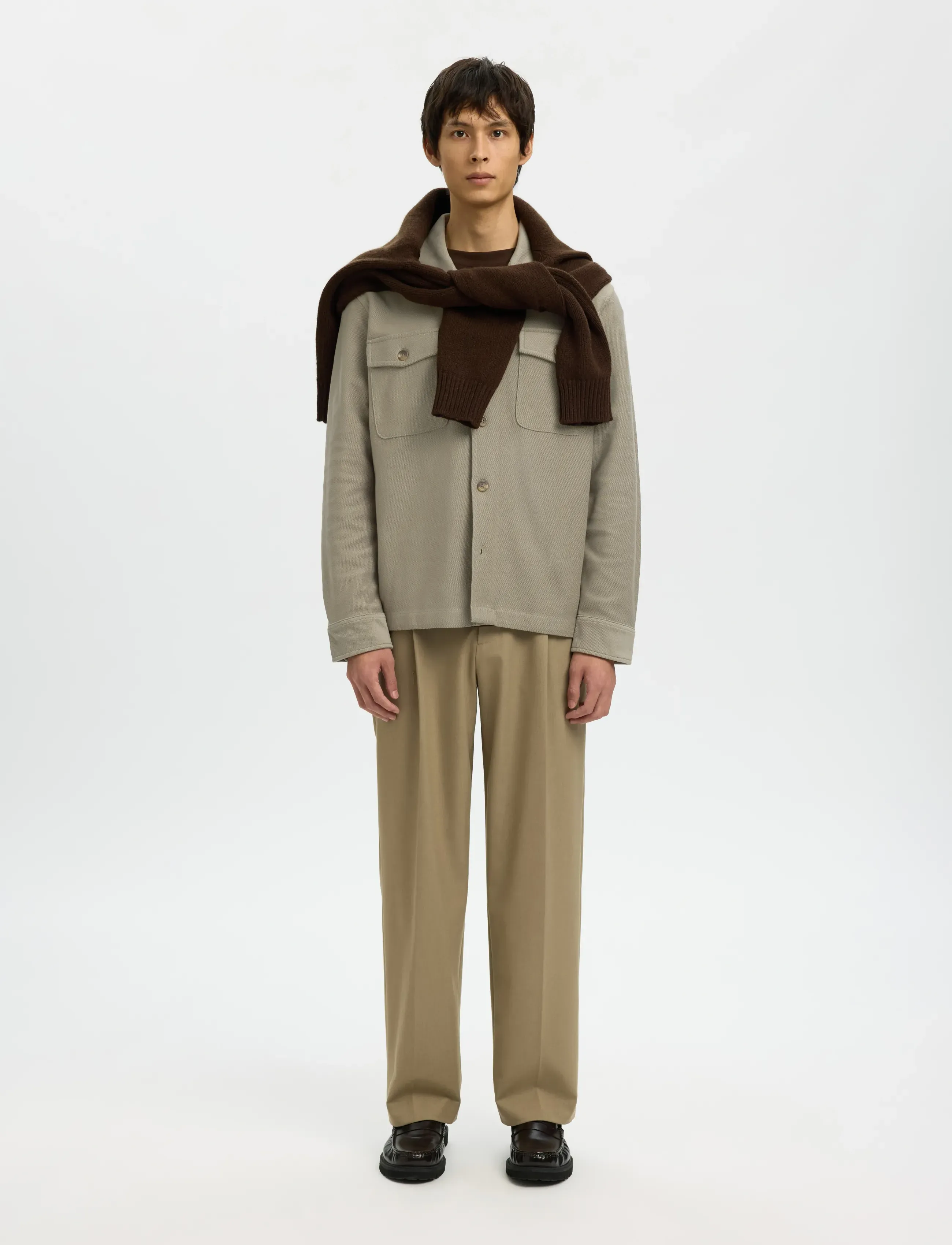 Selected - SLMOLIVER SWEAT OVERSHIRT NOOS - shop efter anledning - vetiver - 4