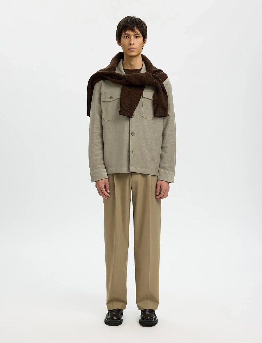 Selected - SLMOLIVER SWEAT OVERSHIRT NOOS - shop efter anledning - vetiver - 4