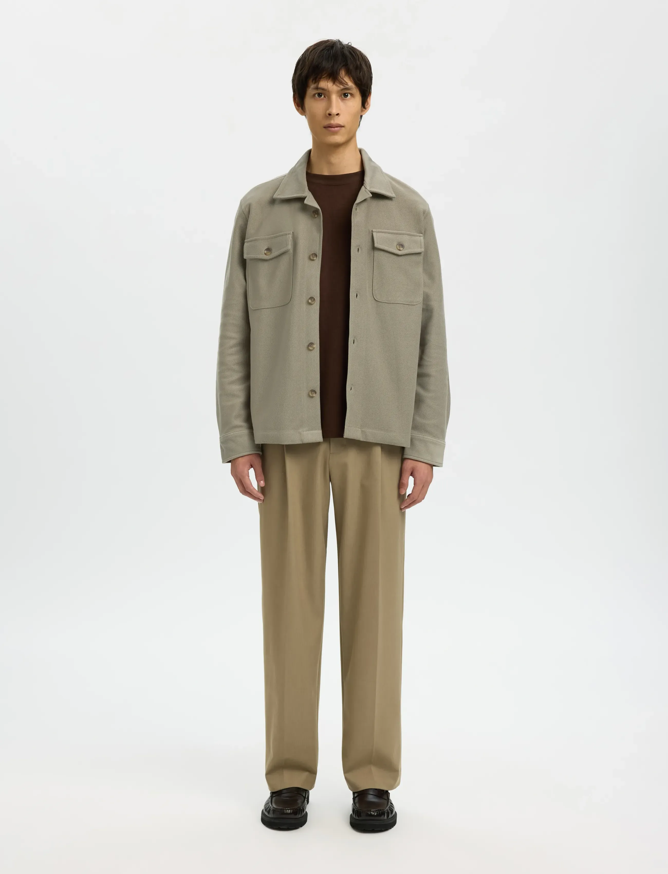 Selected - SLMOLIVER SWEAT OVERSHIRT NOOS - shop efter anledning - vetiver - 5