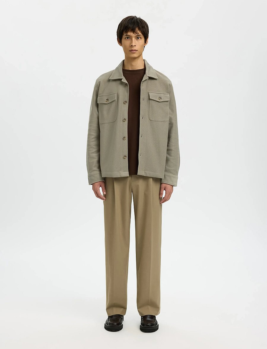 Selected - SLMOLIVER SWEAT OVERSHIRT NOOS - shop efter anledning - vetiver - 5