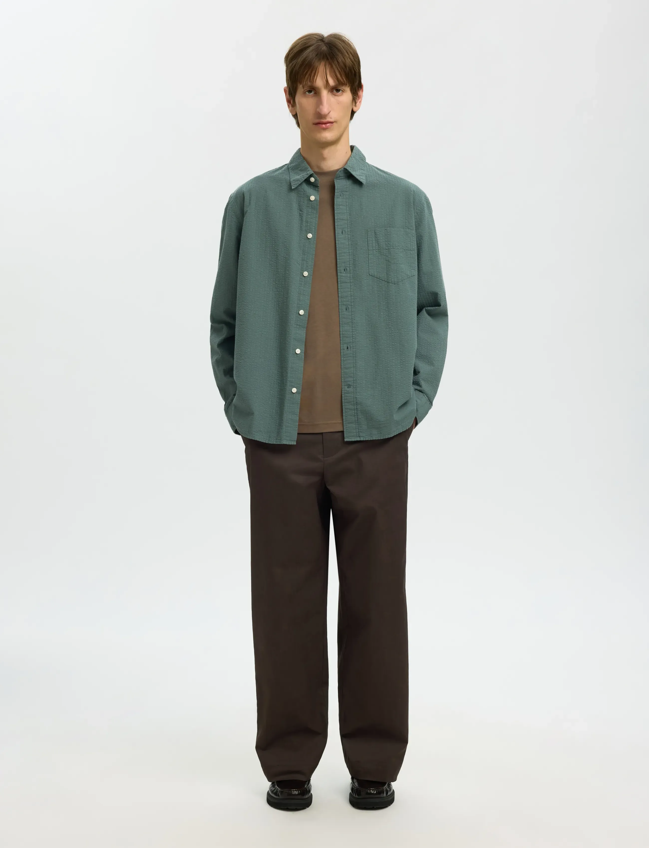 SELECTED Slh260-Wide Leg Axel Jari Pant casual byxor herr – bild 3