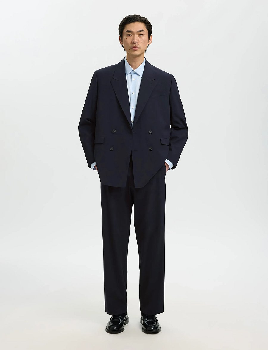 Selected - SLMLOOSE-LIAM 220 TRS FLEX NOOS - habitbukser - navy blazer - 5